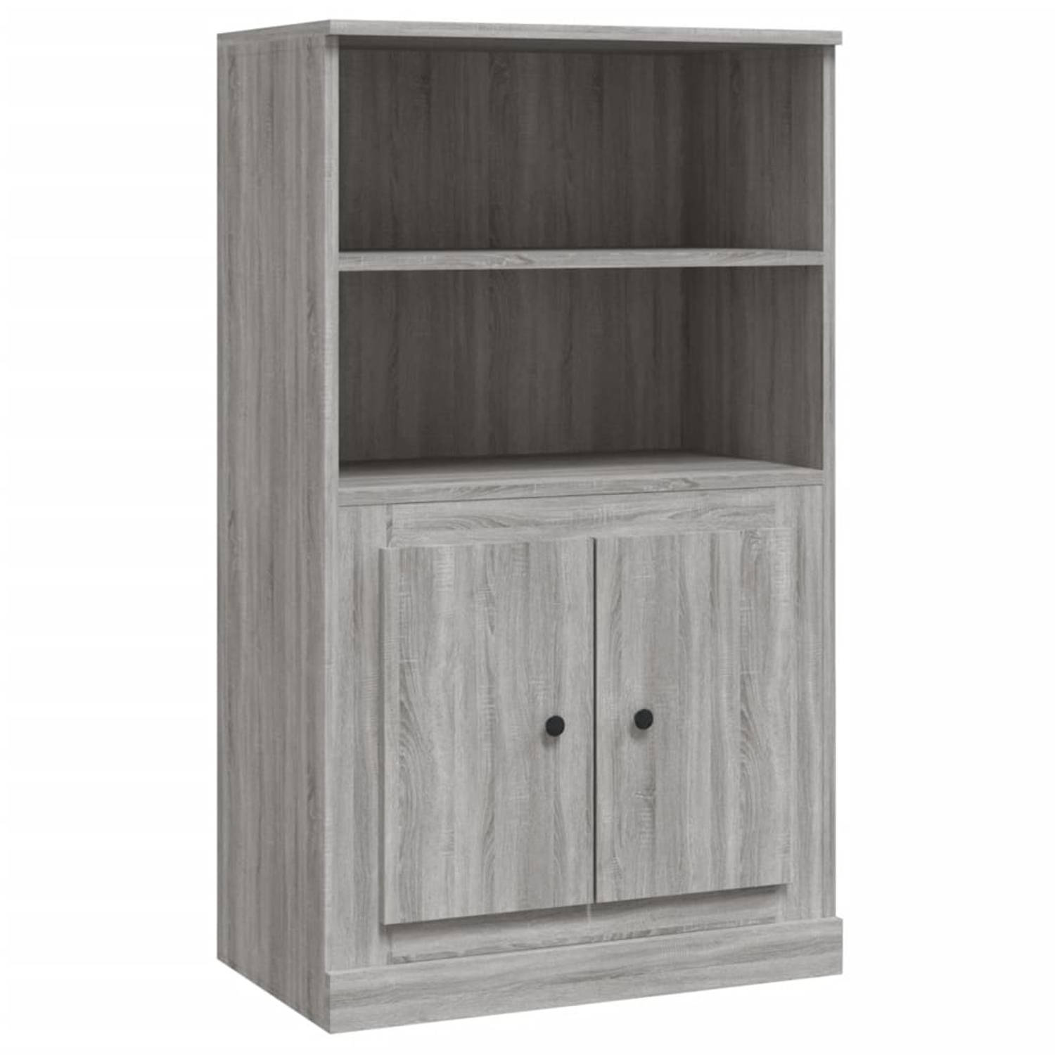 The Living Store Buffetkast - Grijs Sonoma Eiken - 60 x 35.5 x 103.5 cm (L x B x H)