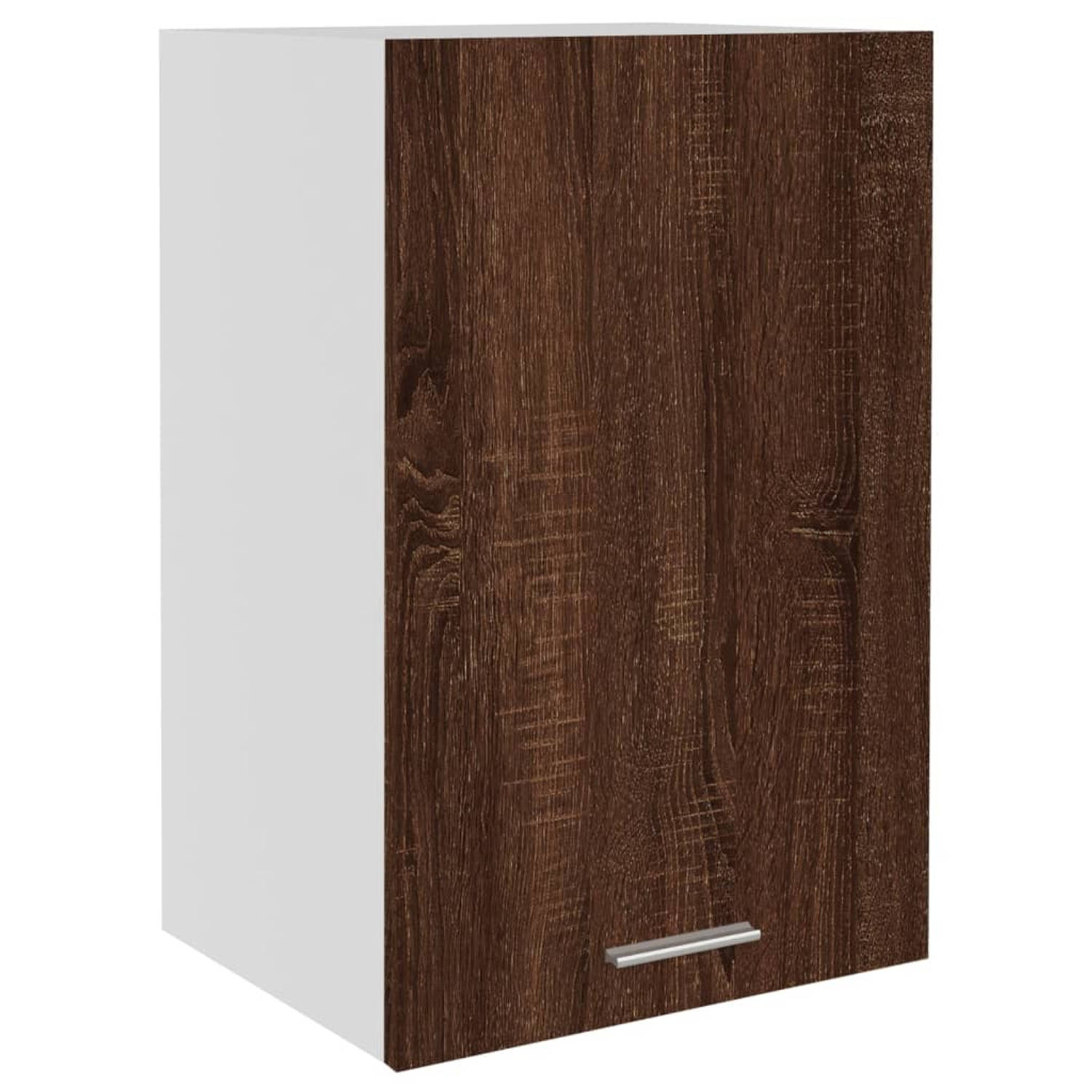 The Living Store Wandkast 39-5x31x60 cm bewerkt hout bruineikenkleurig - Keukenkast