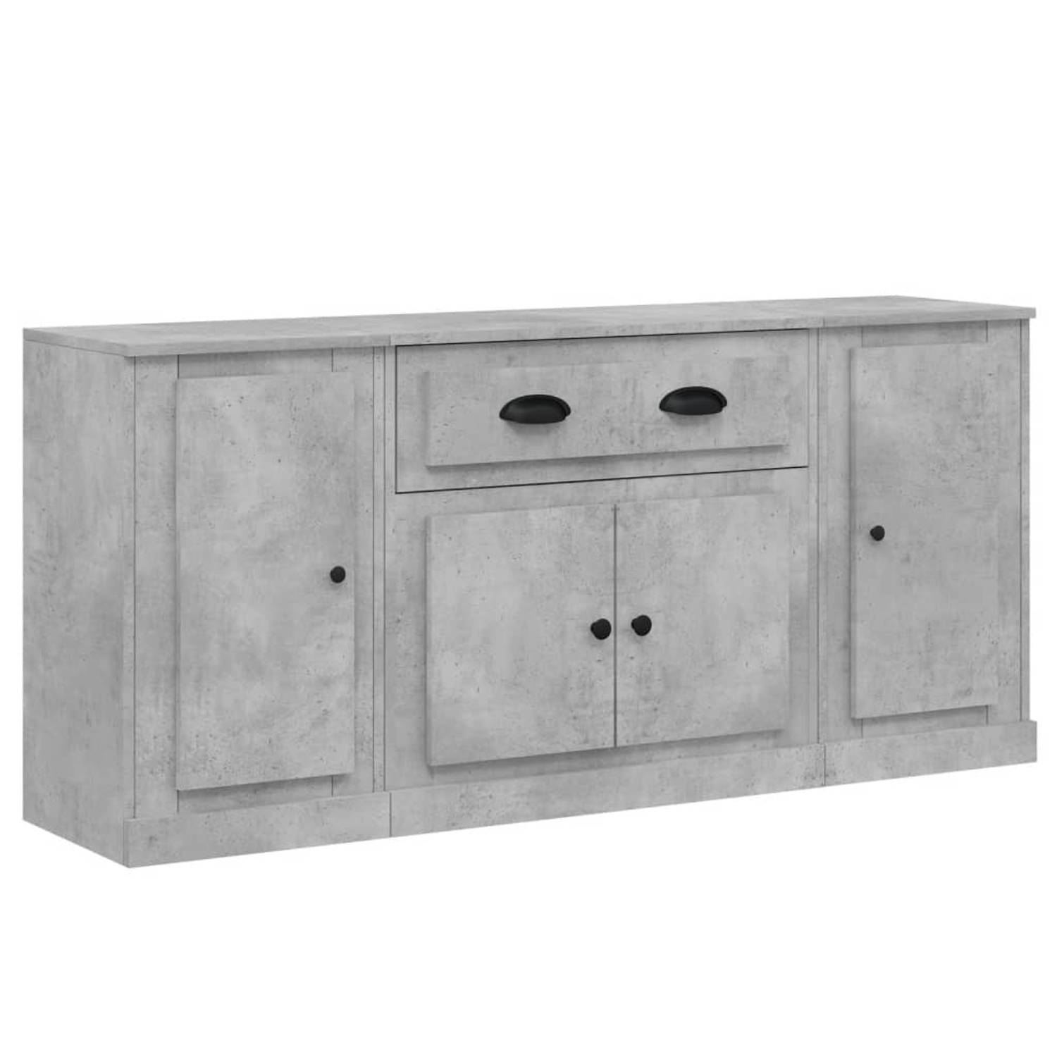 The Living Store Dressoir Betongrijs - 145 x 35.5 x 67.5 cm - Duurzaam materiaal