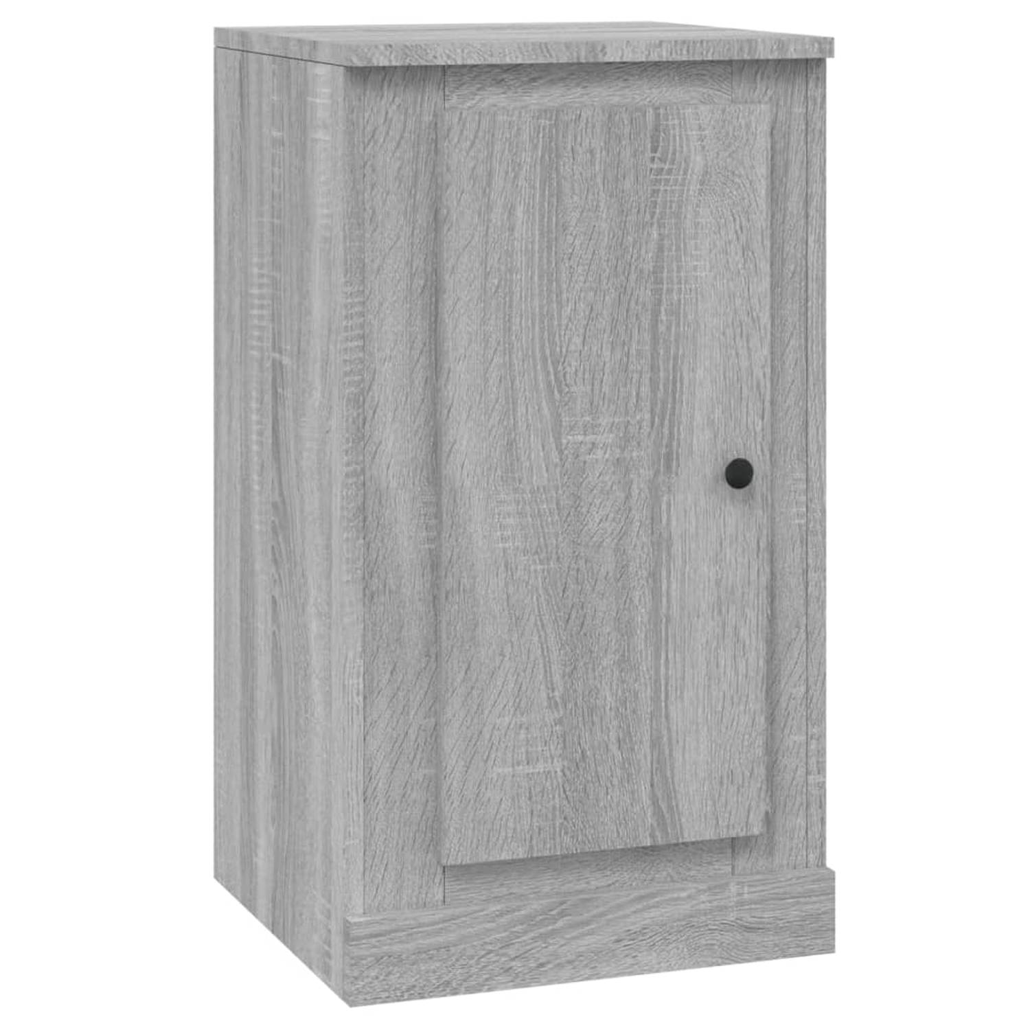 The Living Store Dressoir - Klassiek - Meubel - 37.5 x 35.5 x 67.5 cm - Ken- Grijs Sonoma Eiken - The Living Store