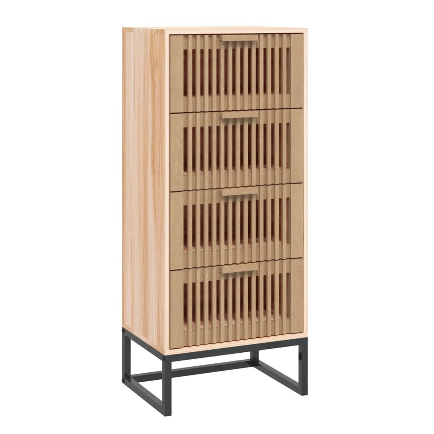 The Living Store Hoge Kast - Bewerkt Hout - 40 x 30 x 95 cm - Duurzaam - Opbergruimte