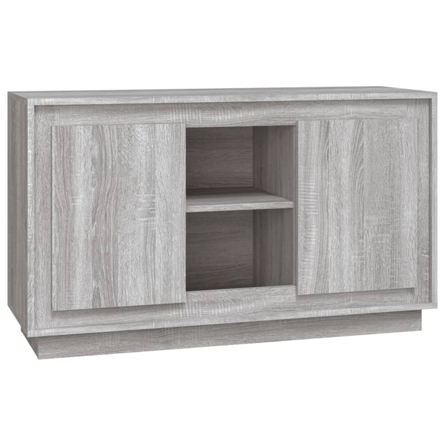 The Living Store Dressoir Grijs Sonoma Eiken - 102 x 35 x 60 cm - Duurzaam bewerkt hout