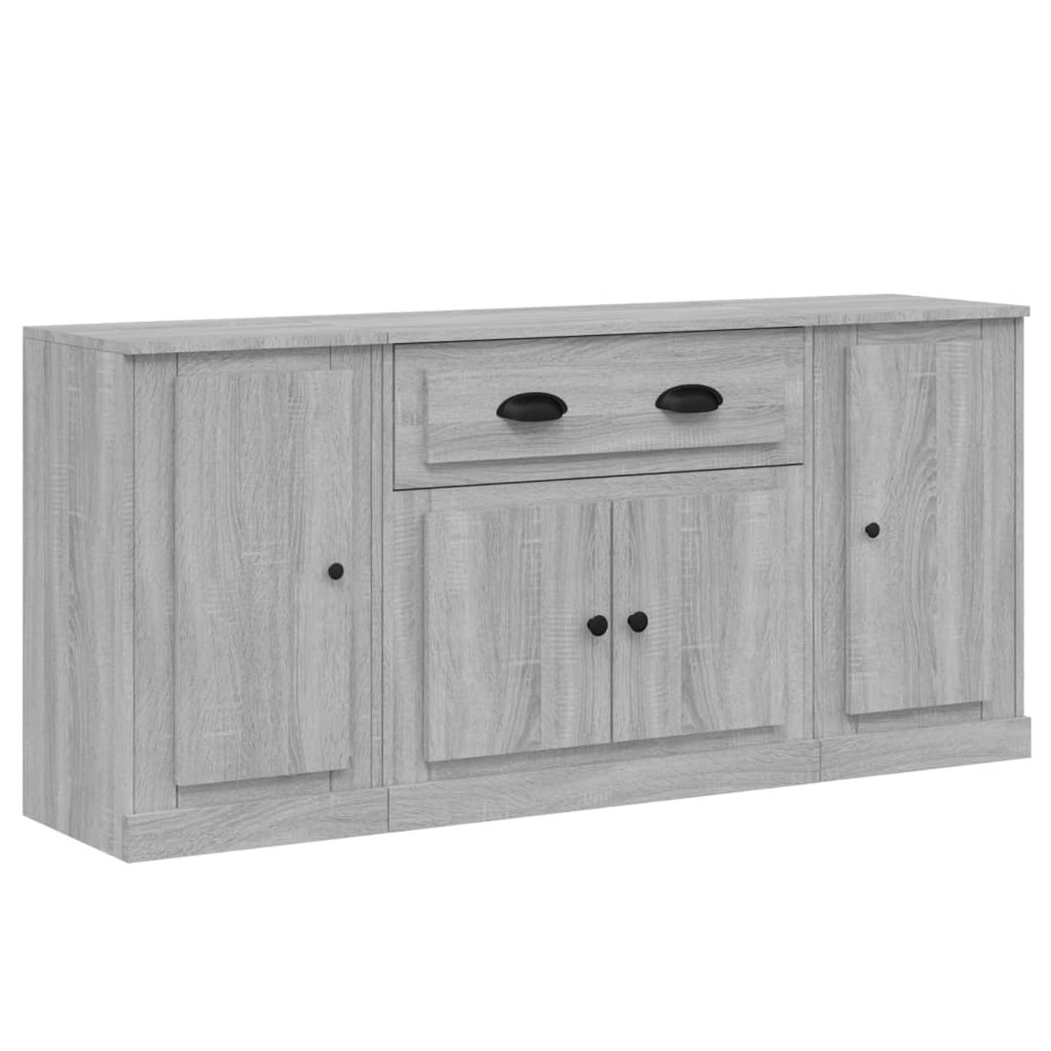 The Living Store Dressoir - Classic - Meubelen - 145 x 35.5 x 67.5 cm - Grijs Sonoma Eiken