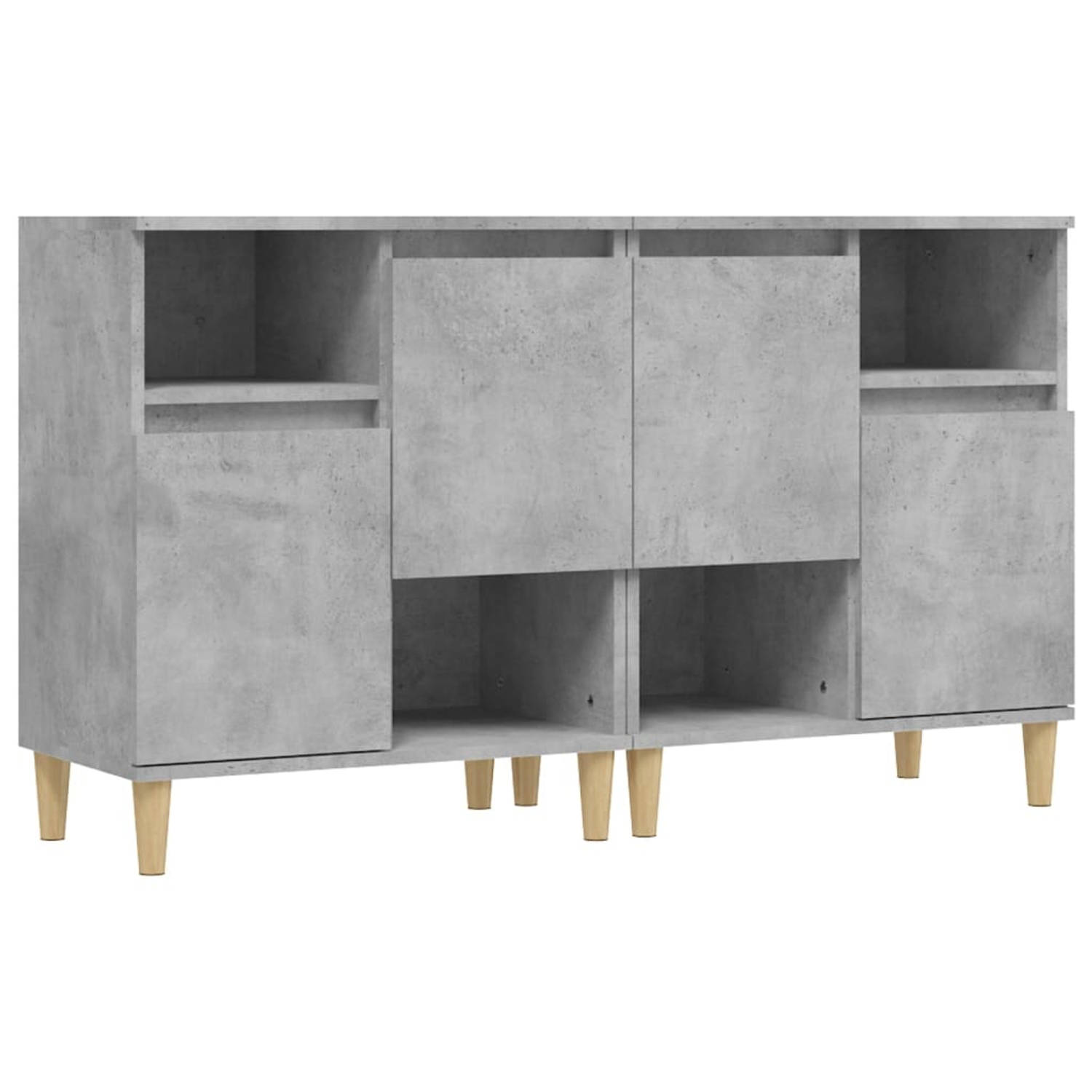 The Living Store Dressoir - Trendy - Kast - Afmetingen- 60 x 35 x 70 cm - Kleur- Betongrijs