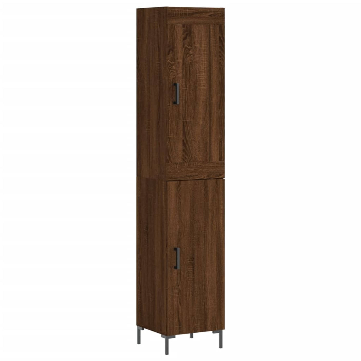 The Living Store Hoge Kast - Bruineiken - Bewerkt Hout - 180 cm