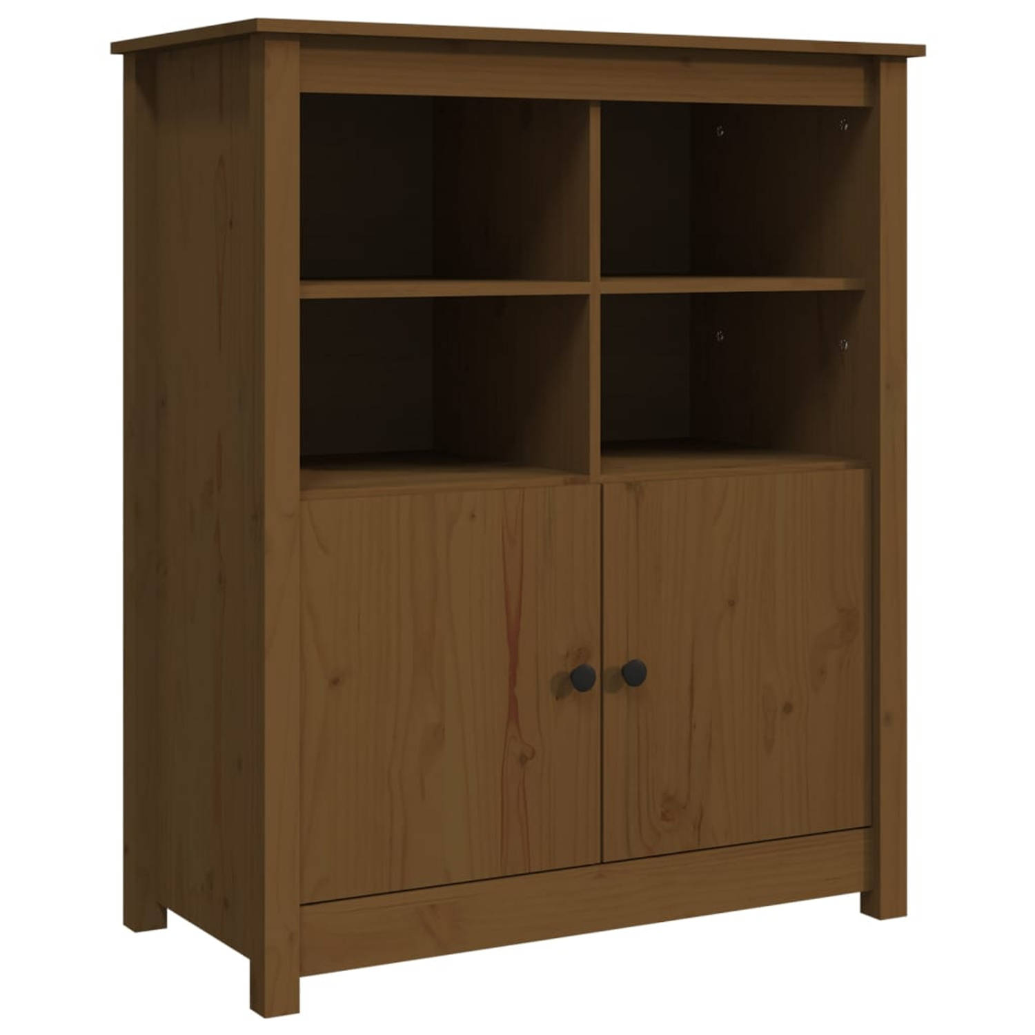 The Living Store Dressoir 83x41-5x100 cm massief grenenhout honingbruin - Keukenkast