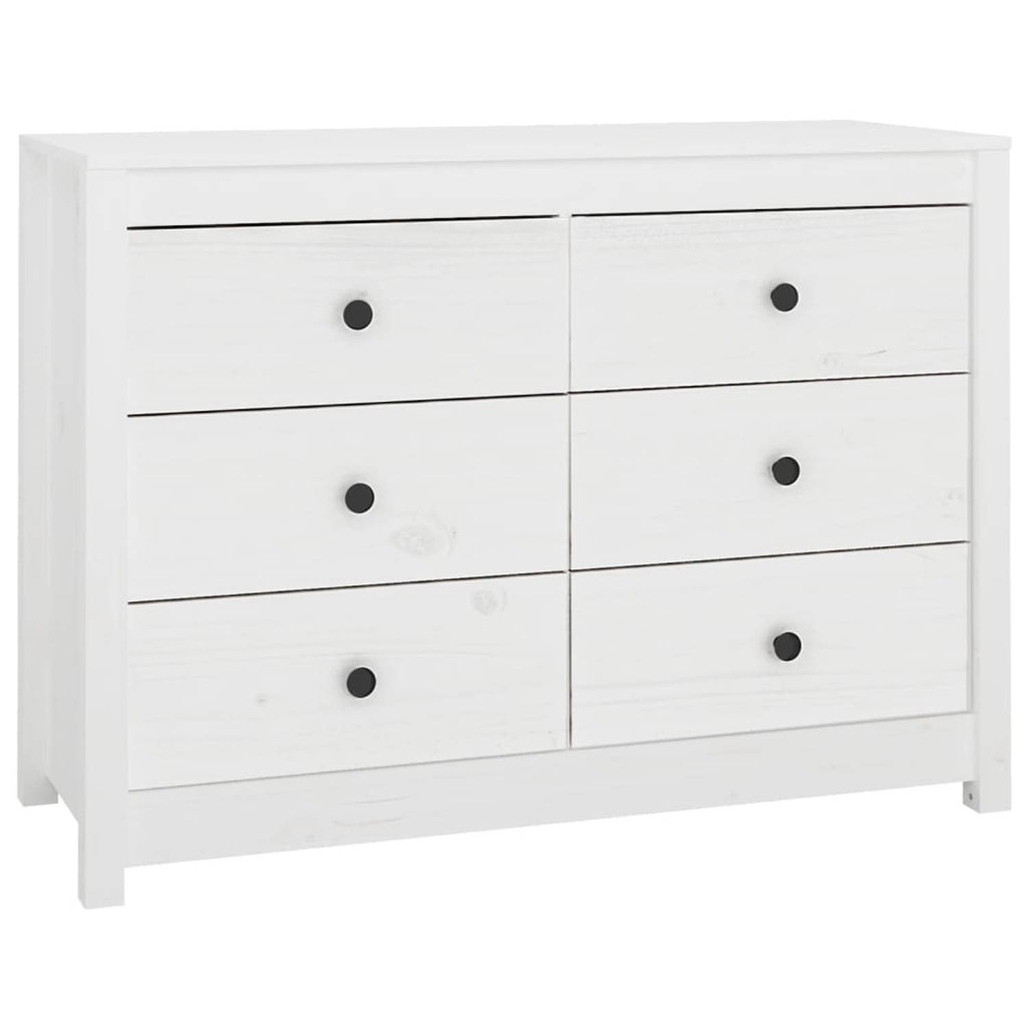 The Living Store Massief grenenhouten dressoir - 100 x 40 x 72 cm - veel opbergruimte