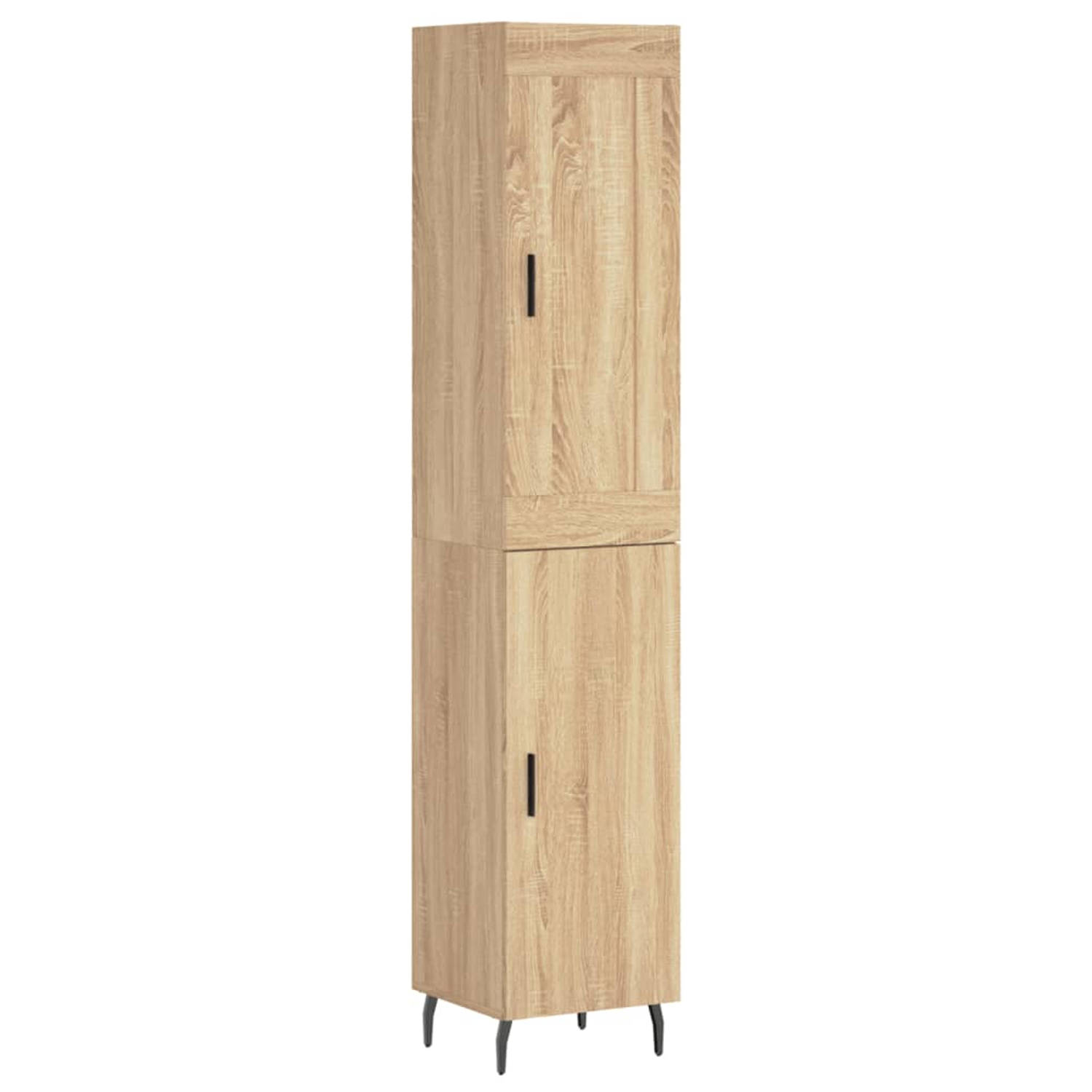 The Living Store - Hoge kast - Sonoma eiken - 34.5 x 34 x 180 cm - Duurzaam hout