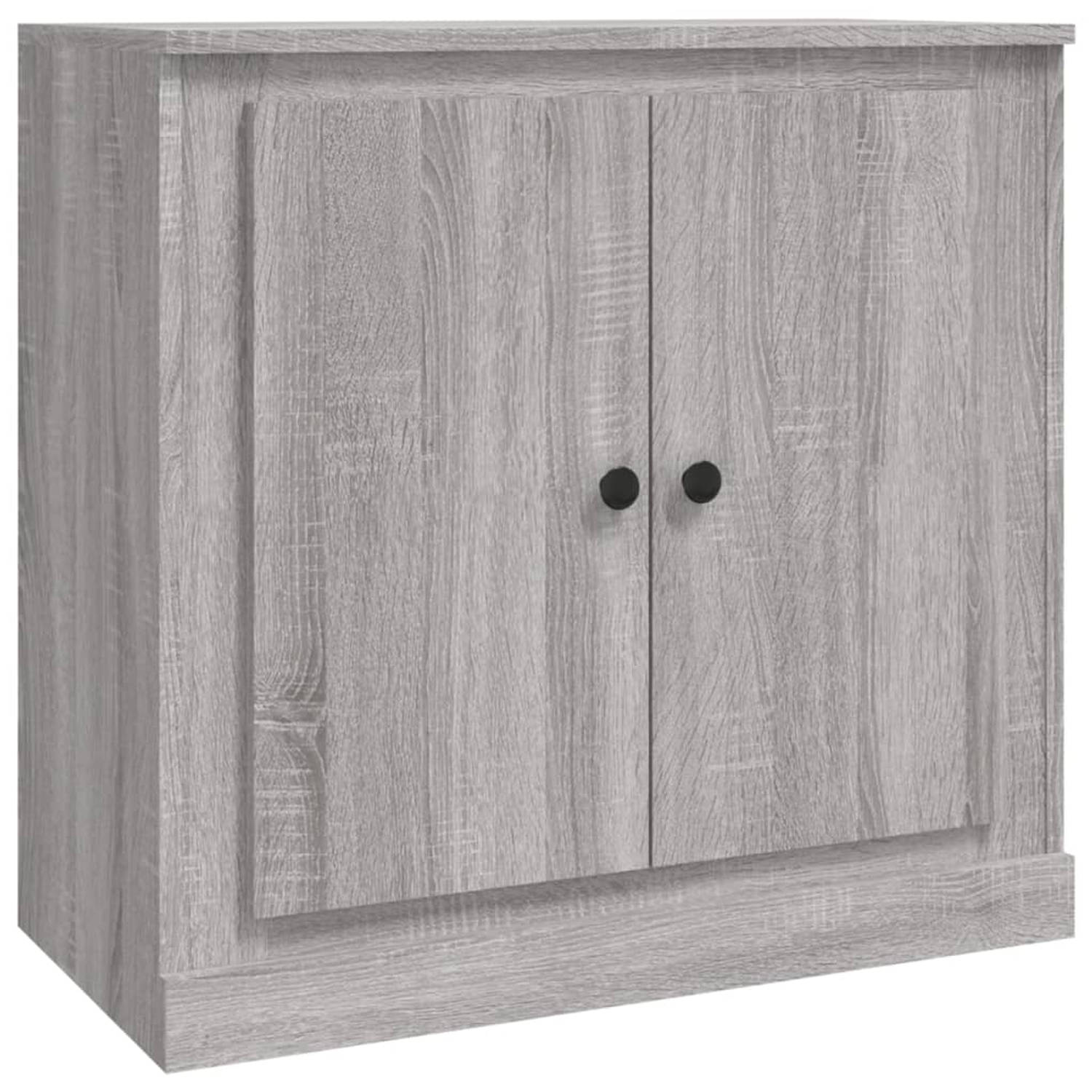 The Living Store Dressoir 70x35-5x67-5 cm bewerkt hout grijs sonoma eikenkleurig - Keukenkast