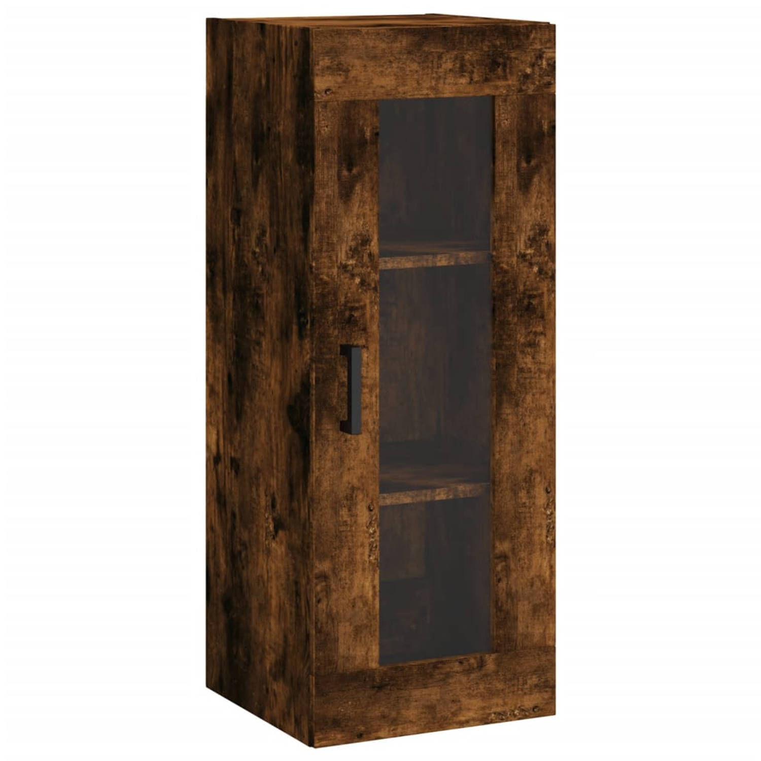 The Living Store Wandgemonteerde Hangkast - Smoked Eiken - 34.5 x 34 x 90 cm - Duurzaam Materiaal