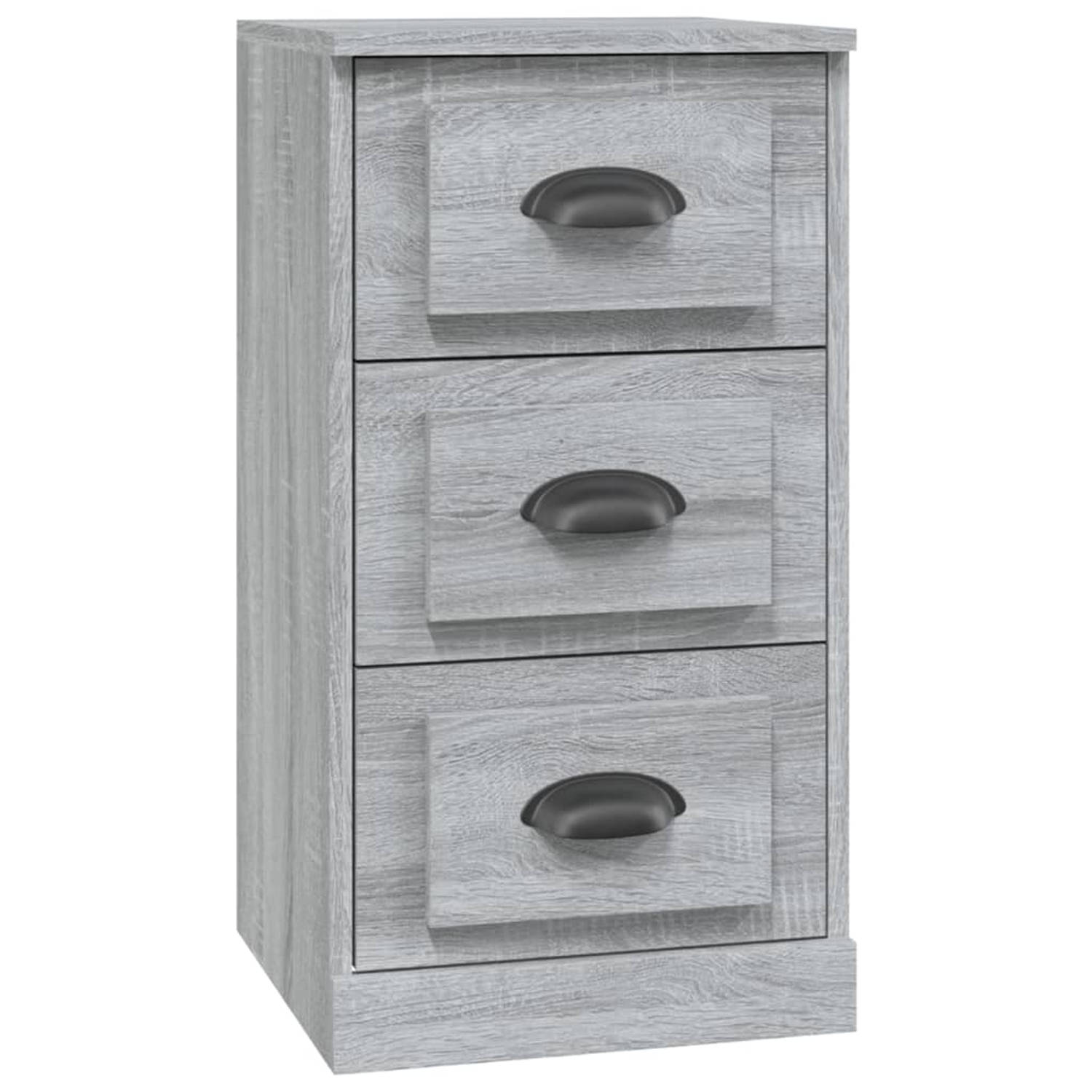 The Living Store Dressoir 36x35-5x67-5 cm bewerkt hout grijs sonoma eikenkleurig - Keukenkast