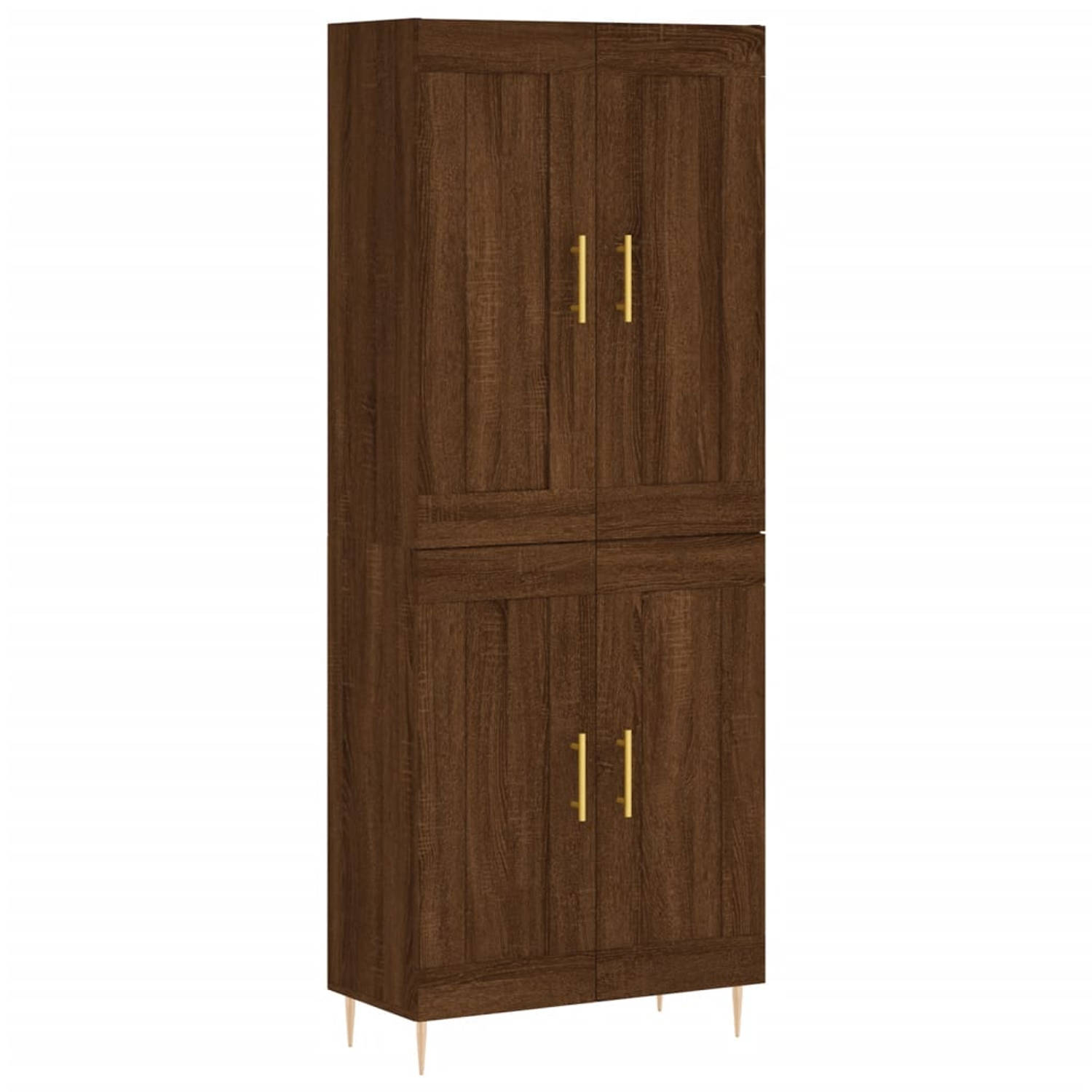 The Living Store Opbergkast - Hoge kast - bruineiken - 69.5 x 34 x 180 cm - Duurzaam materiaal