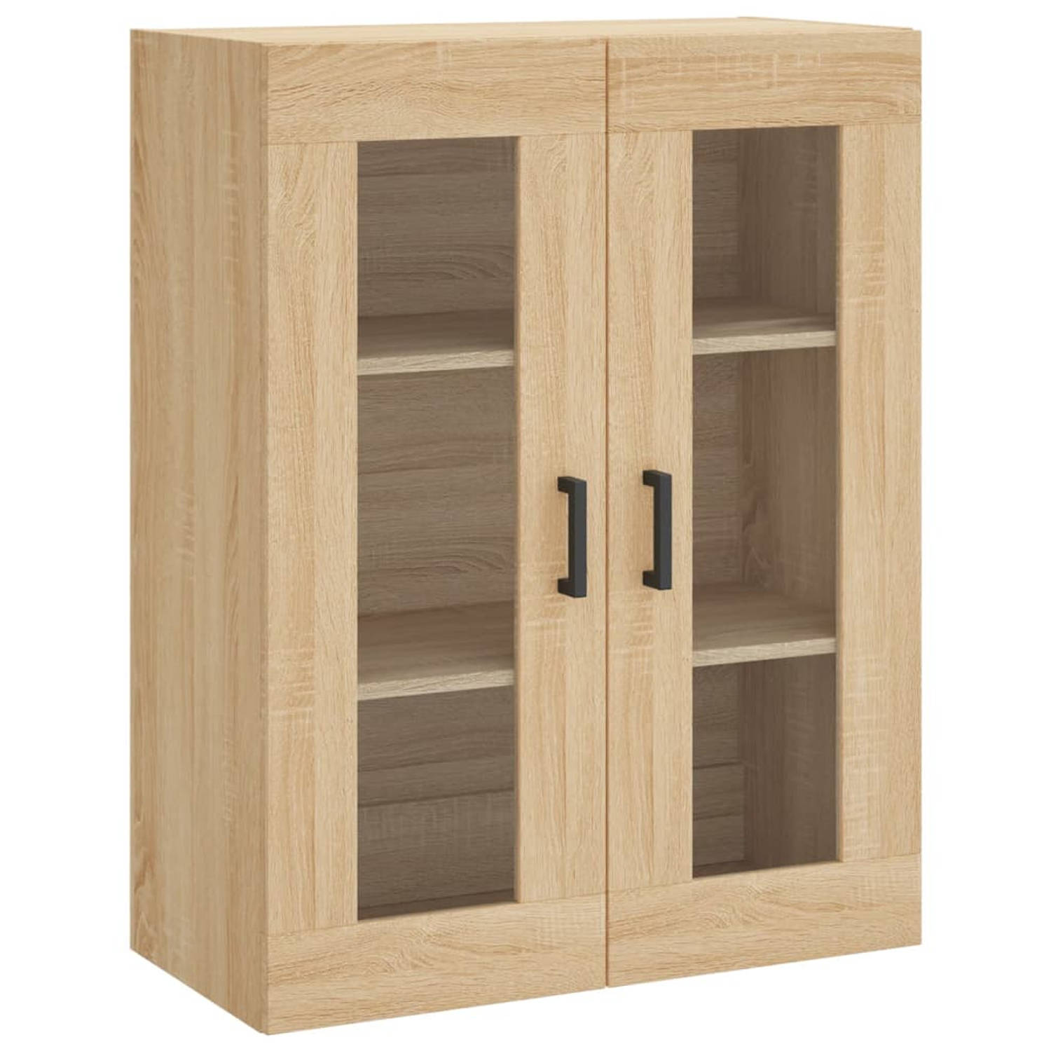 The Living Store Zwevende Wandgemonteerde Kast - Sonoma Eiken - 69.5 x 34 x 90 cm - Duurzaam Materiaal