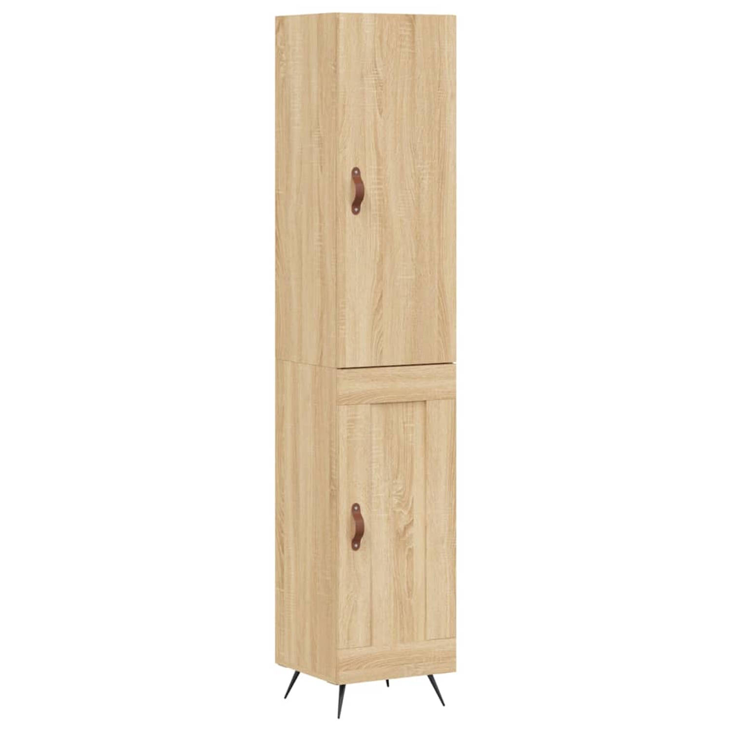 The Living Store Hoge Kast - Sonoma Eiken - 34.5 x 34 x 180 cm - Duurzaam Materiaal