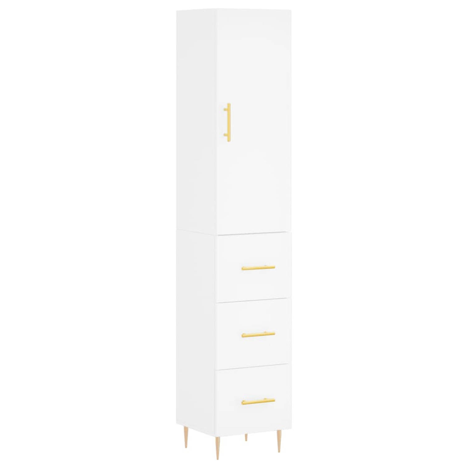 The Living Store Hoge kast - 34.5 x 34 x 180 cm - wit