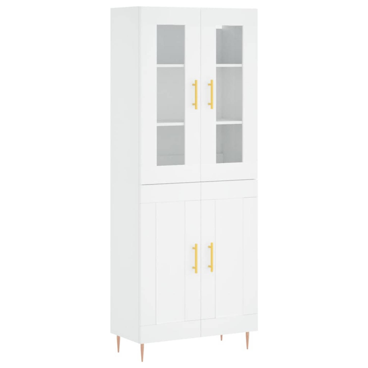 The Living Store Hoge kast - 69.5 x 34 x 180 cm - Wit