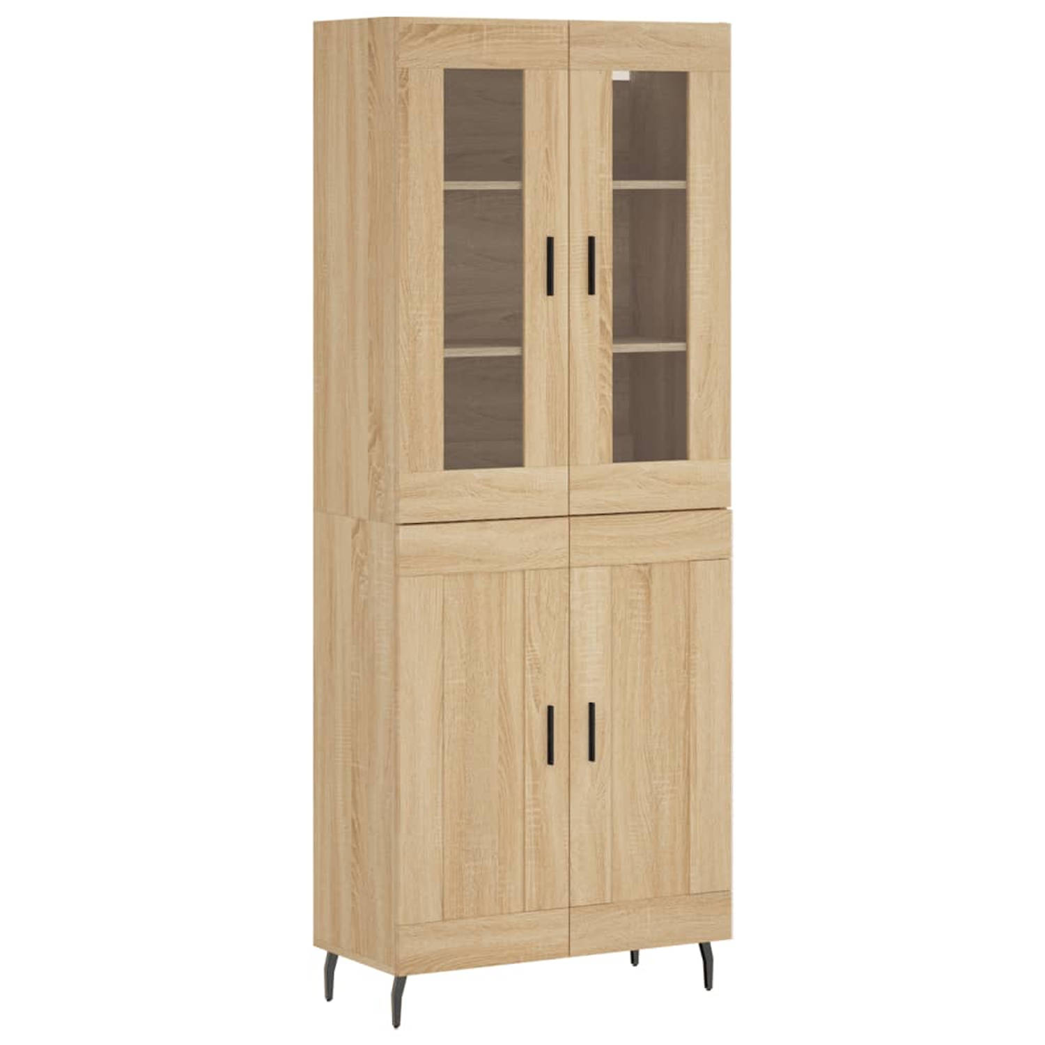 The Living Store Hoge Kast - Sonoma Eiken - 69.5 x 34 x 180 cm - Duurzaam materiaal