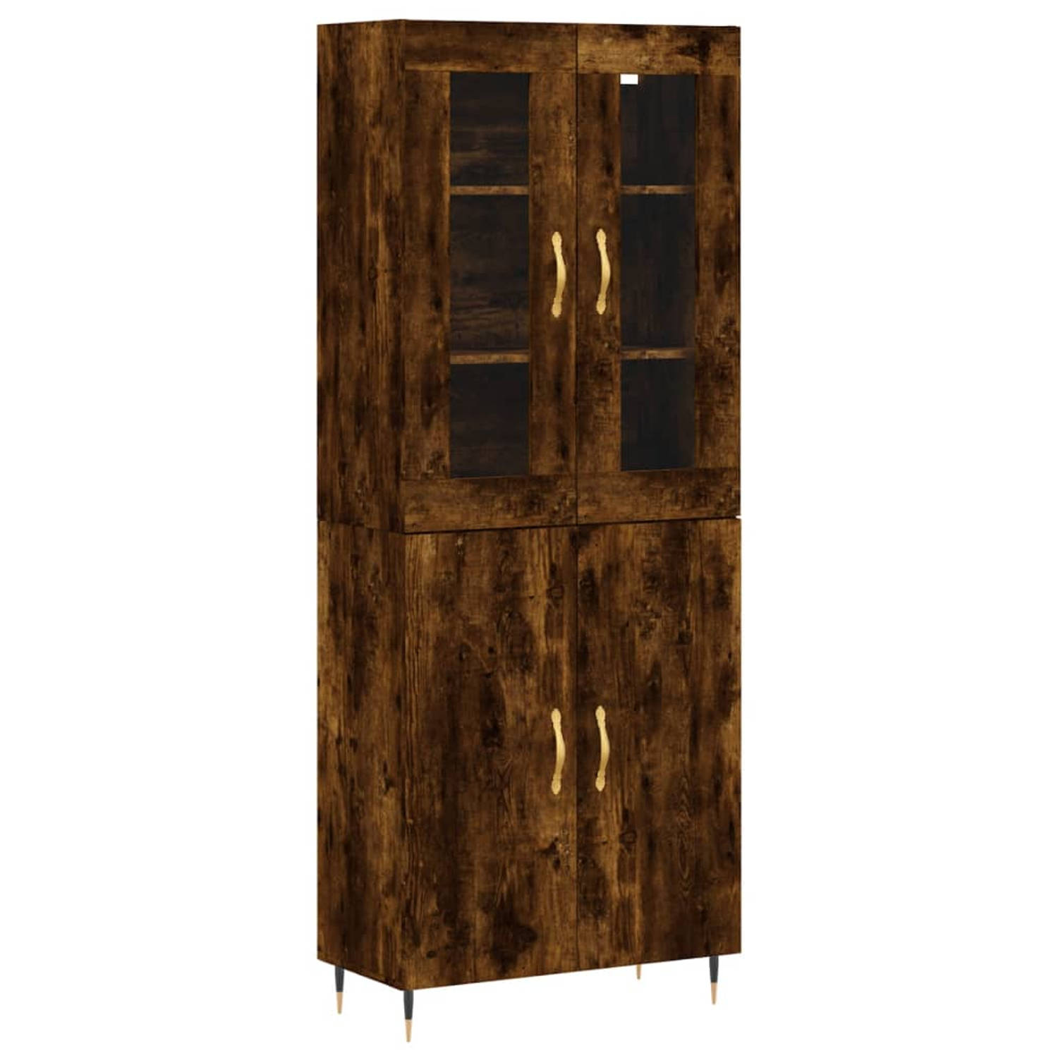 The Living Store Opbergkast - Smoked Oak - 69.5 x 34 x 180 cm - Duurzaam materiaal