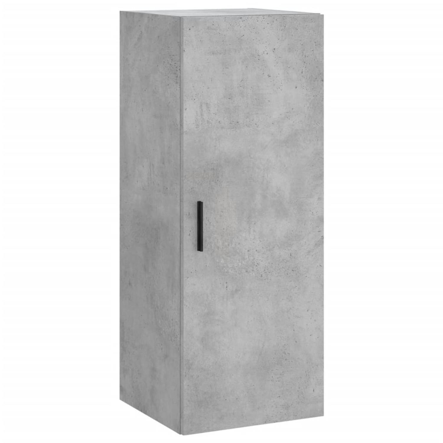 The Living Store Wandgemonteerde Kast - Betongrijs - 34.5 x 34 x 90 cm - Duurzaam hout - Veelzijdig