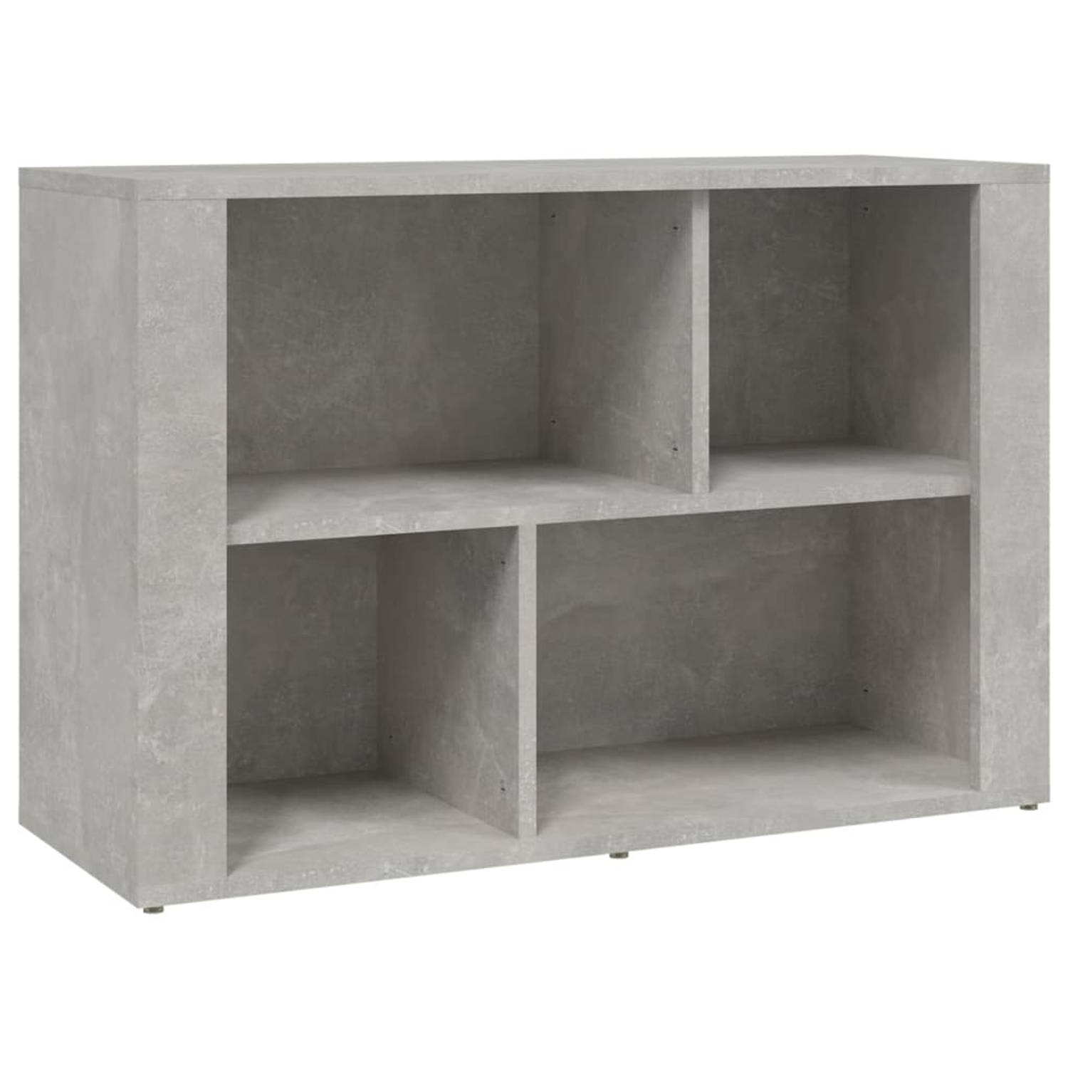 The Living Store Dressoir 80x30x54 cm bewerkt hout betongrijs - Keukenkast