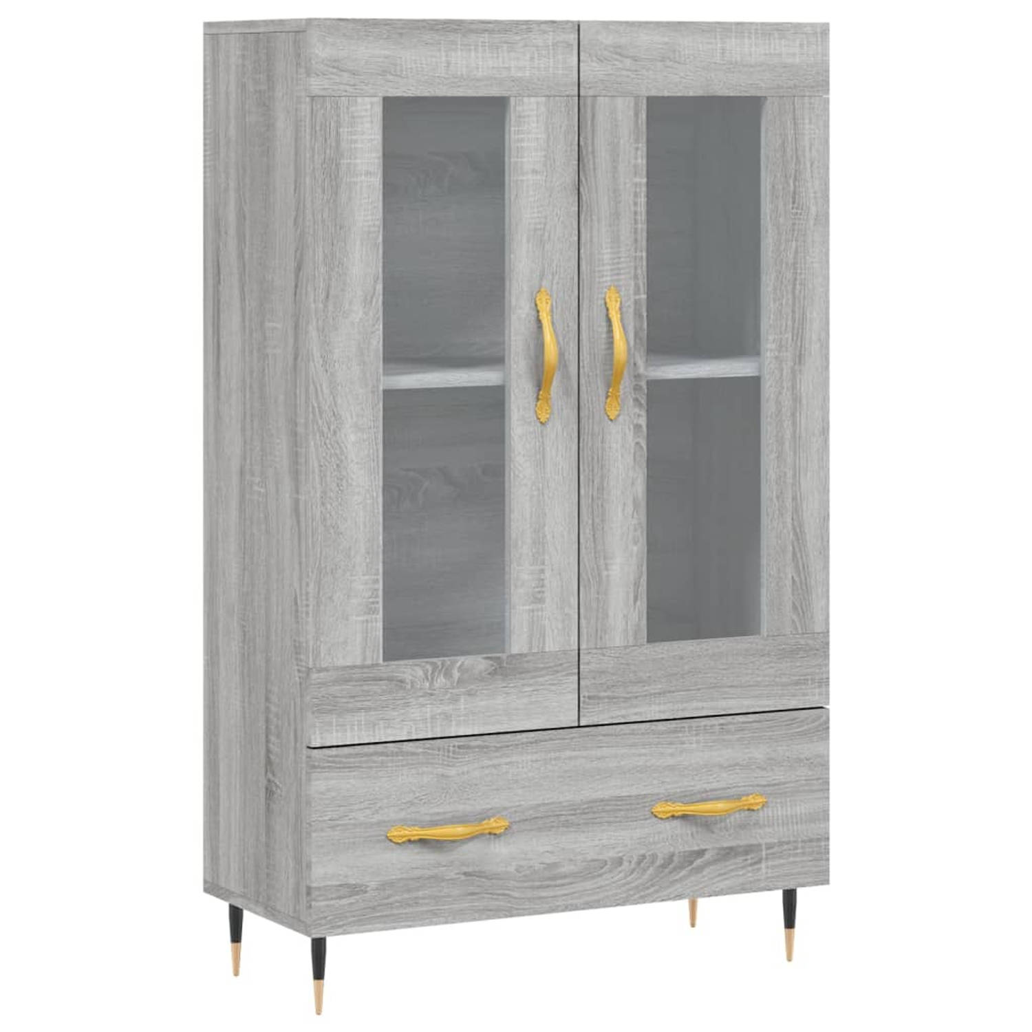 The Living Store Buffetkast - 69.5 x 31 x 115 cm - Grijs Sonoma Eiken - Duurzaam Bewerkt Hout