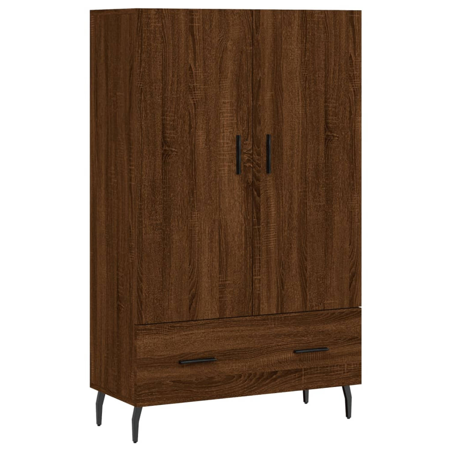 The Living Store Hoge Kast - Buffetkast - 69.5 x 31 x 115 cm - Hout en Metaal