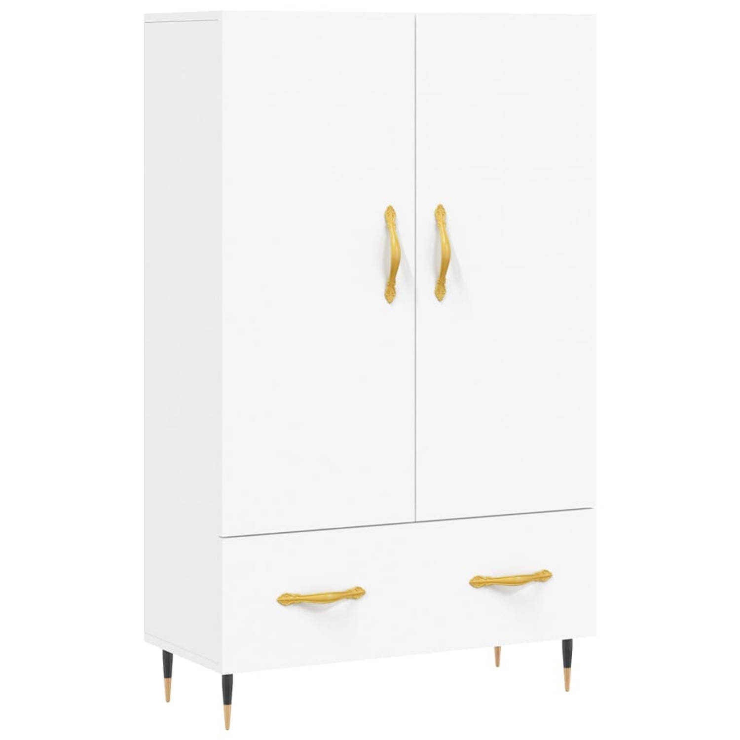 The Living Store Hoge Kast - Buffetkast - 69.5 x 31 x 115 cm - Wit