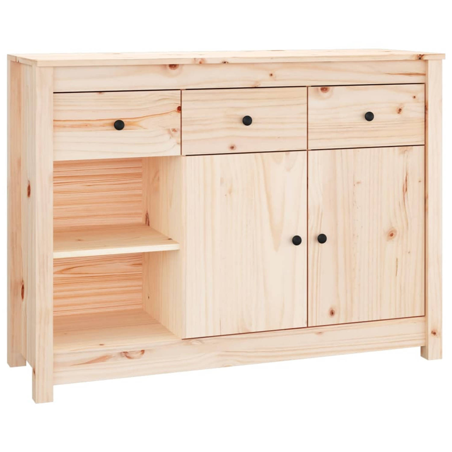 The Living Store Dressoir 100x35x74 cm massief grenenhout - Keukenkast