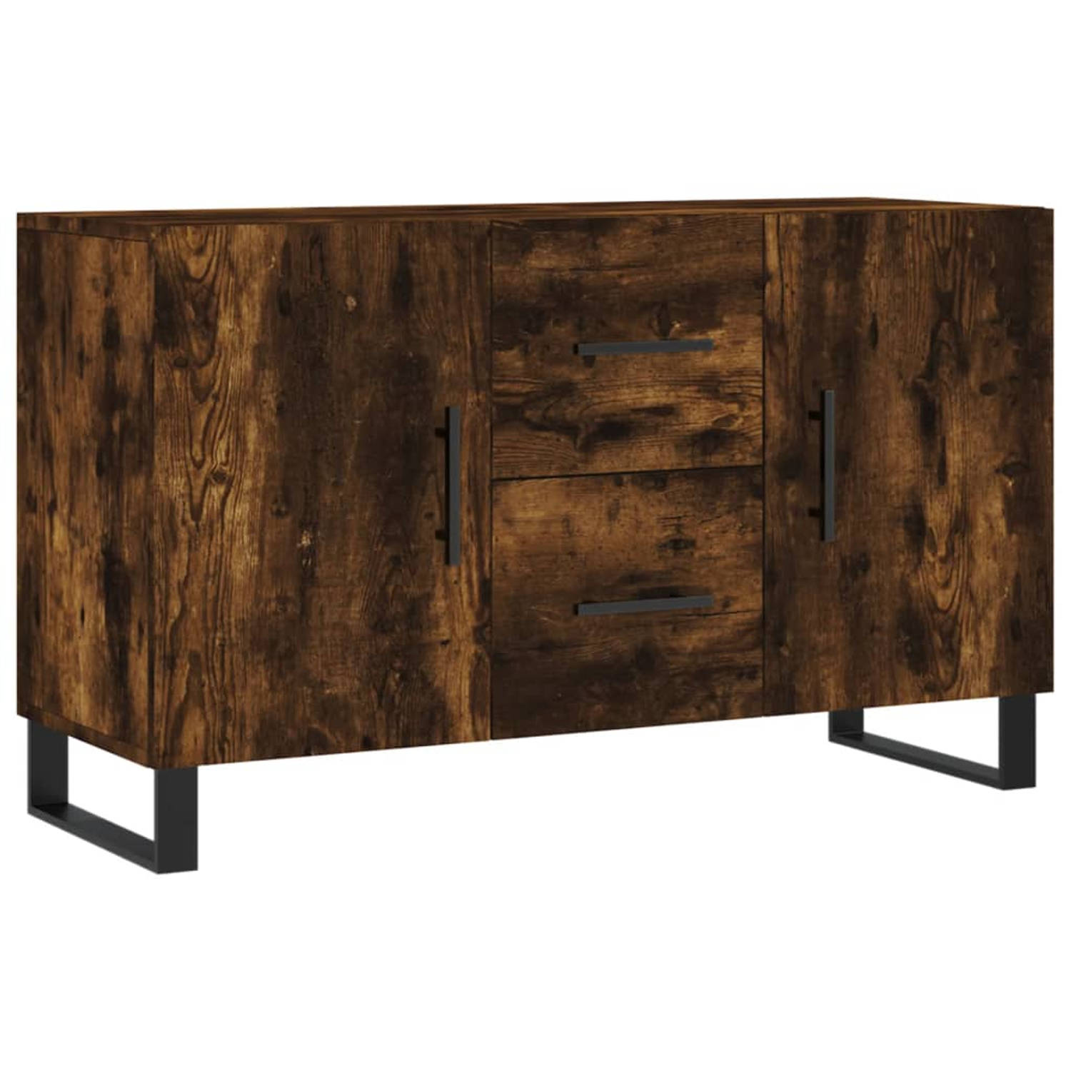 The Living Store Dressoir Smoked Oak - 100 x 36 x 60 cm - Duurzaam bewerkt hout en metaal