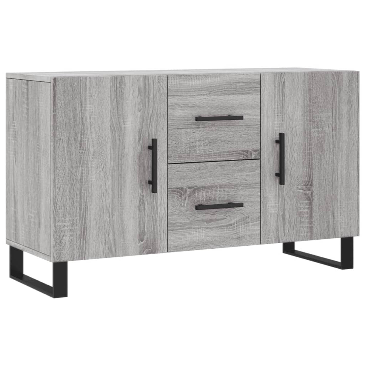 The Living Store Dressoir 100x36x60 cm bewerkt hout grijs sonoma eikenkleurig - Keukenkast