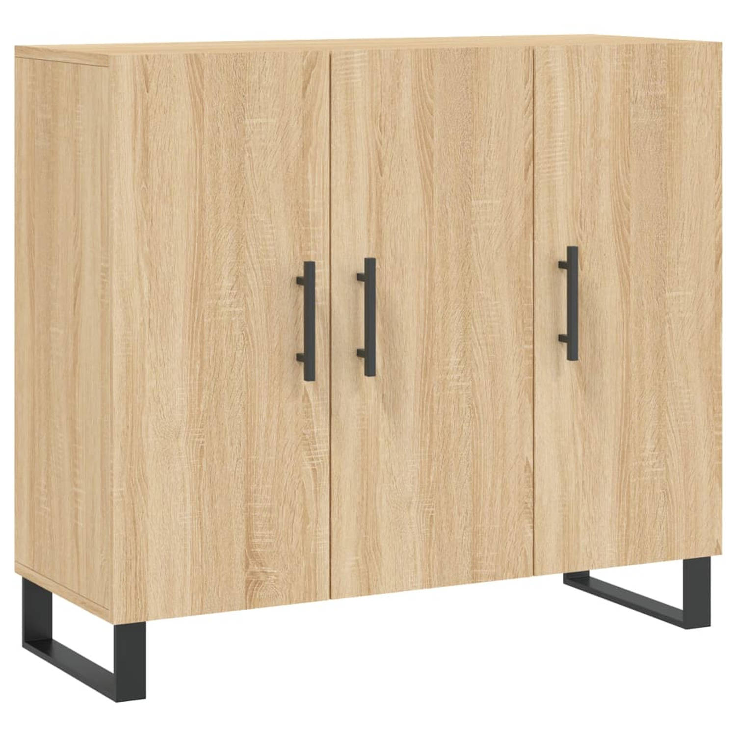 The Living Store Dressoir 90x34x80 cm bewerkt hout sonoma eikenkleurig - Keukenkast