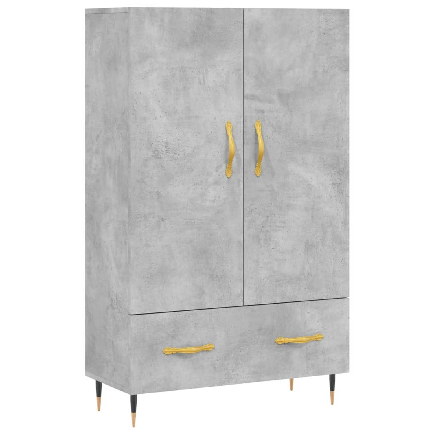 The Living Store Hoge Kast - Buffetkast - Betongrijs - 69.5 x 31 x 115 cm