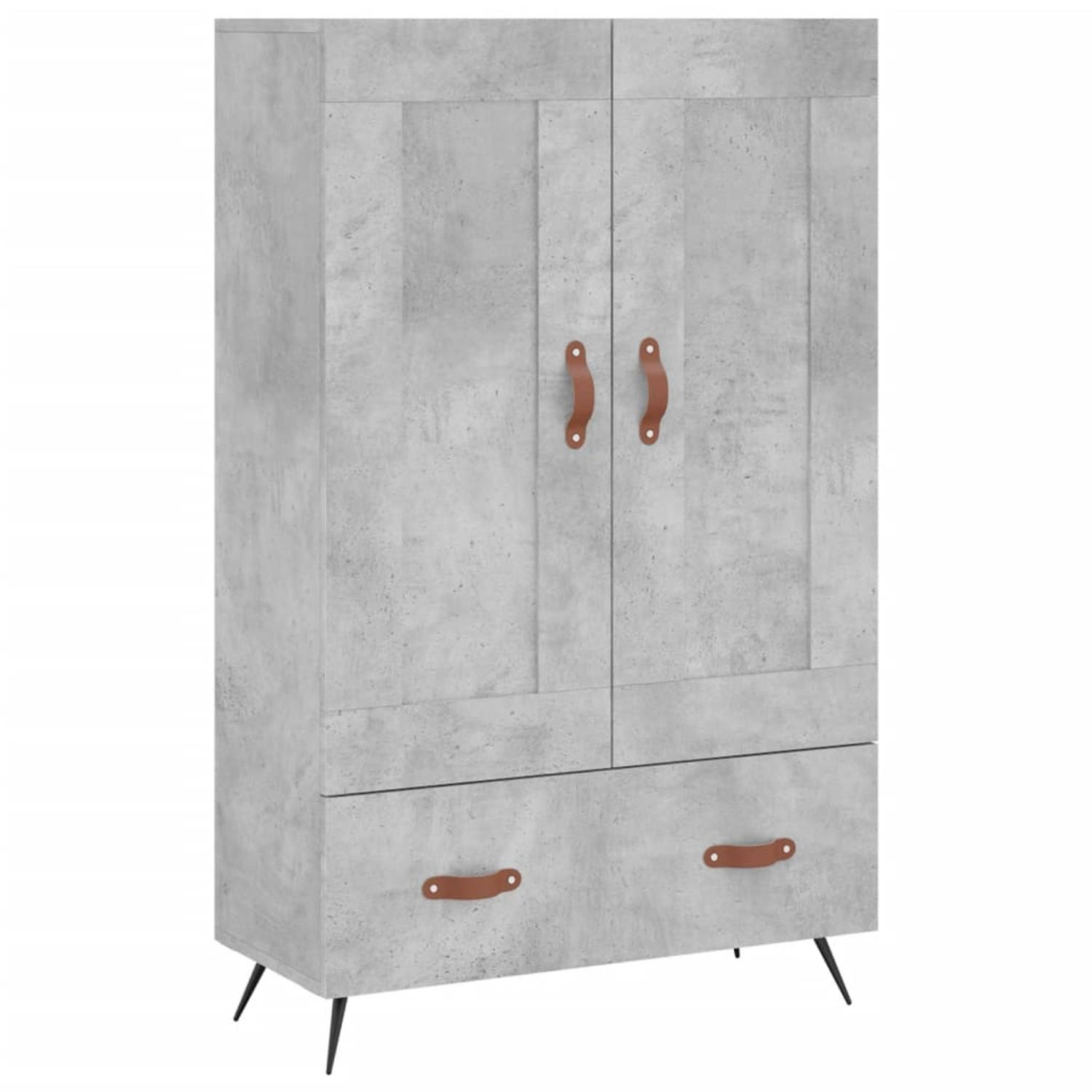 The Living Store Hoge Kast - Betongrijs - 69.5 x 31 x 115 cm