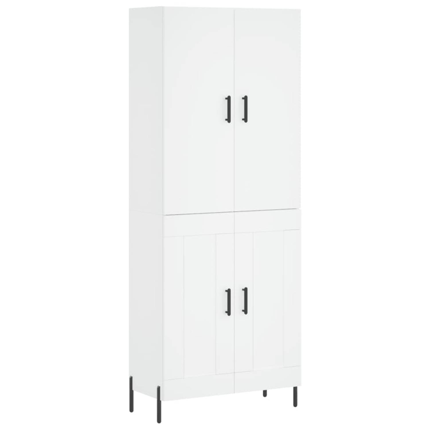 The Living Store Hoge Kast - Wit - 69.5 x 34 x 180 cm