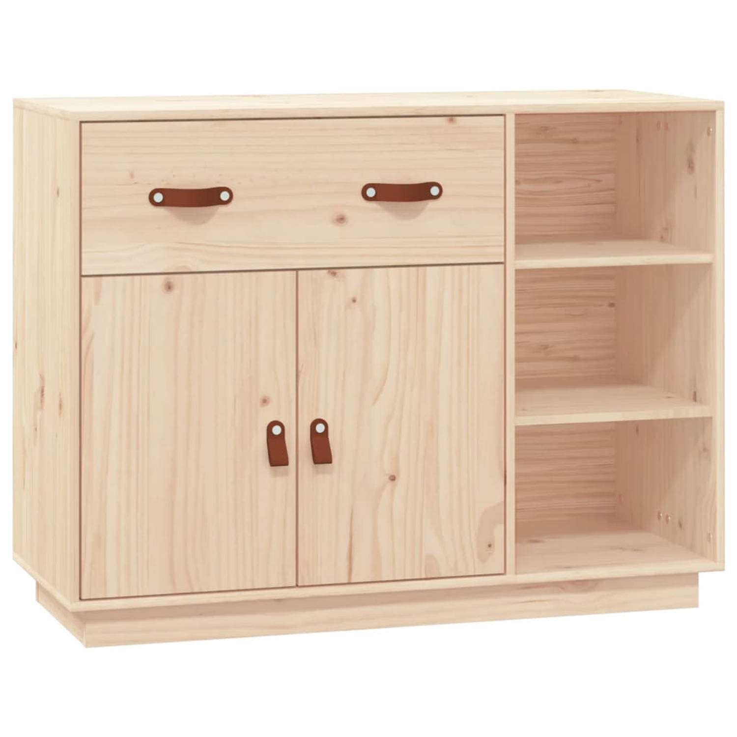 The Living Store Grenen Dressoir - 98.5 x 40 x 75 cm - Onbehandeld