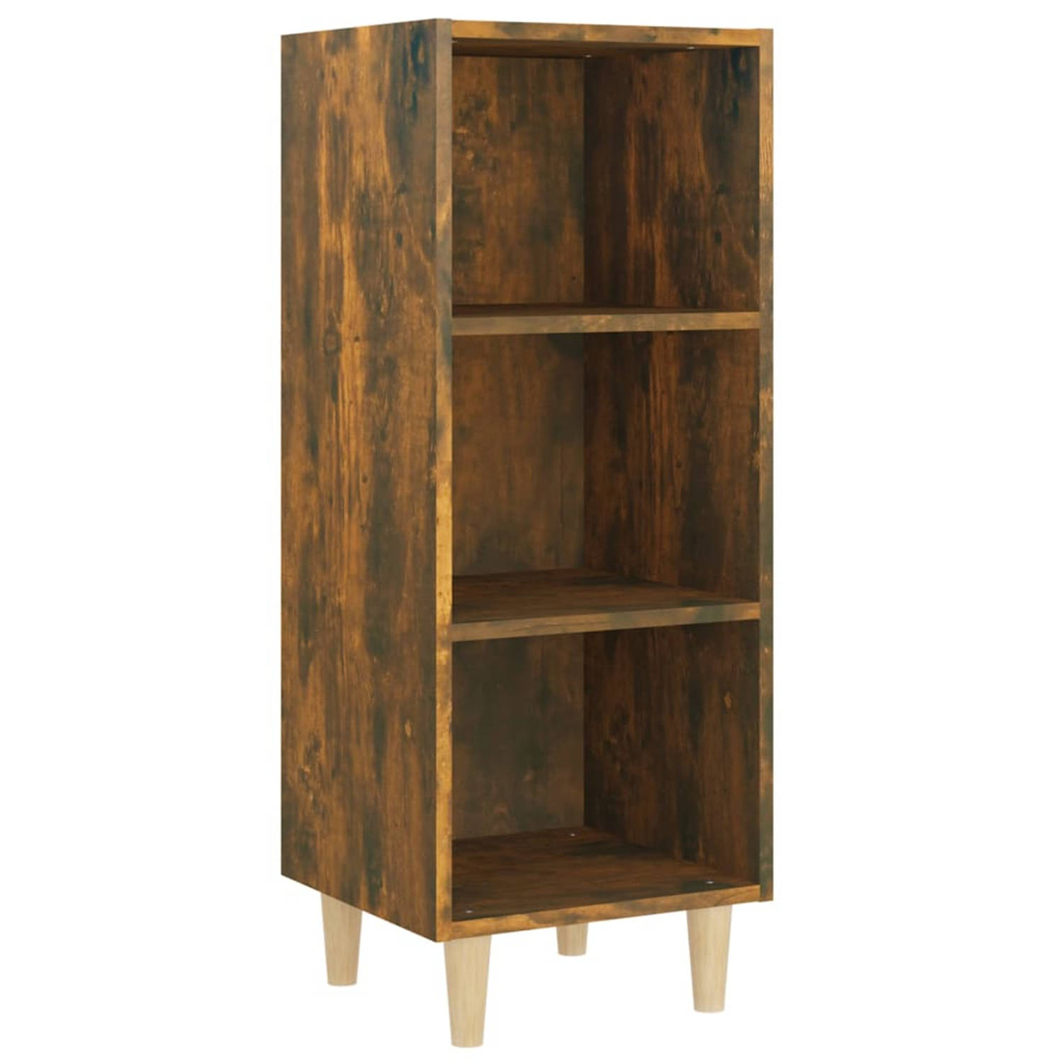 The Living Store Dressoir - Gerookt eiken - 34.5 x 32.5 x 90 cm - Duurzaam bewerkt hout