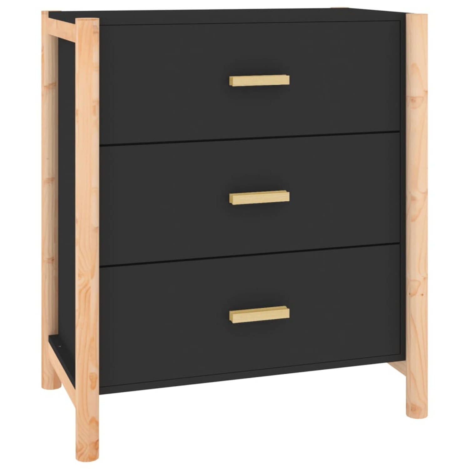 The Living Store Dressoir Industrieel - 62 x 38 x 70 cm - Zwart