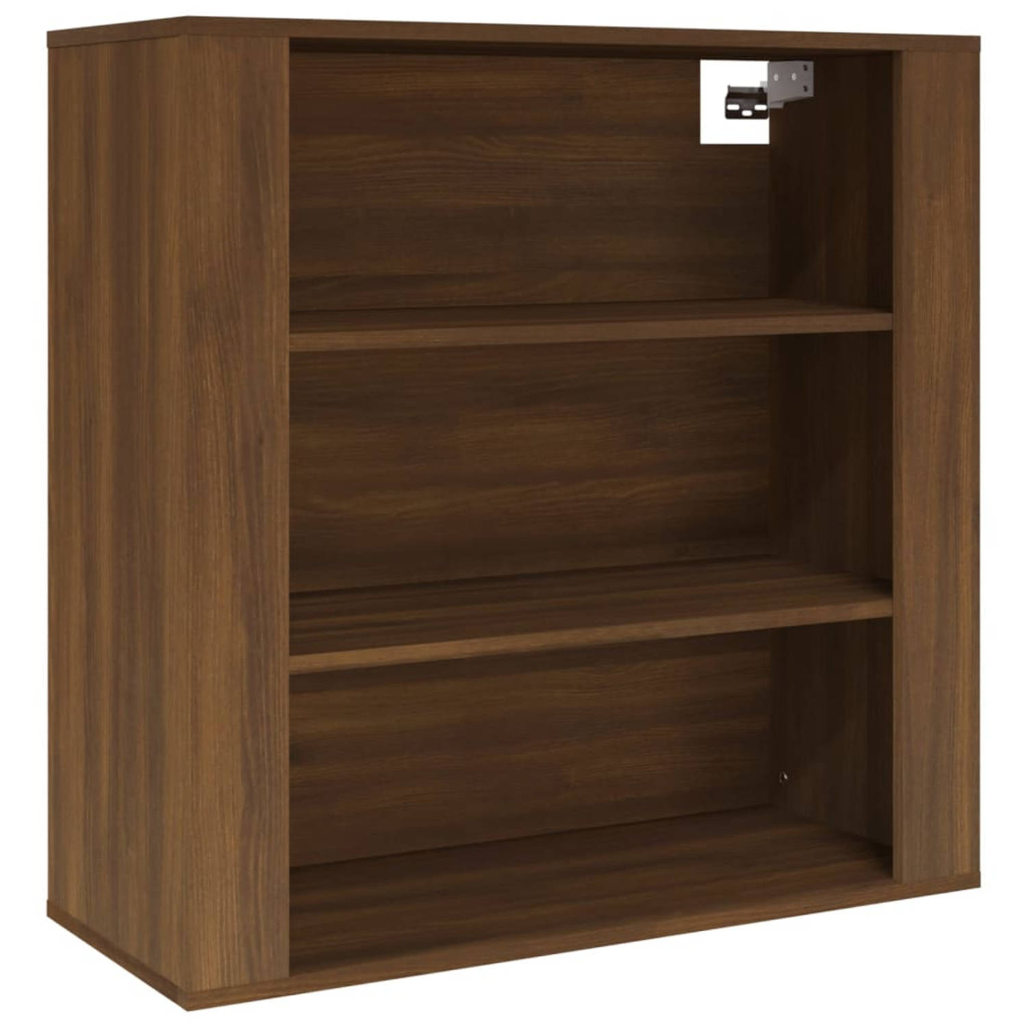 The Living Store Wandkast Bruineiken 80x33x80 cm - Praktisch en decoratief