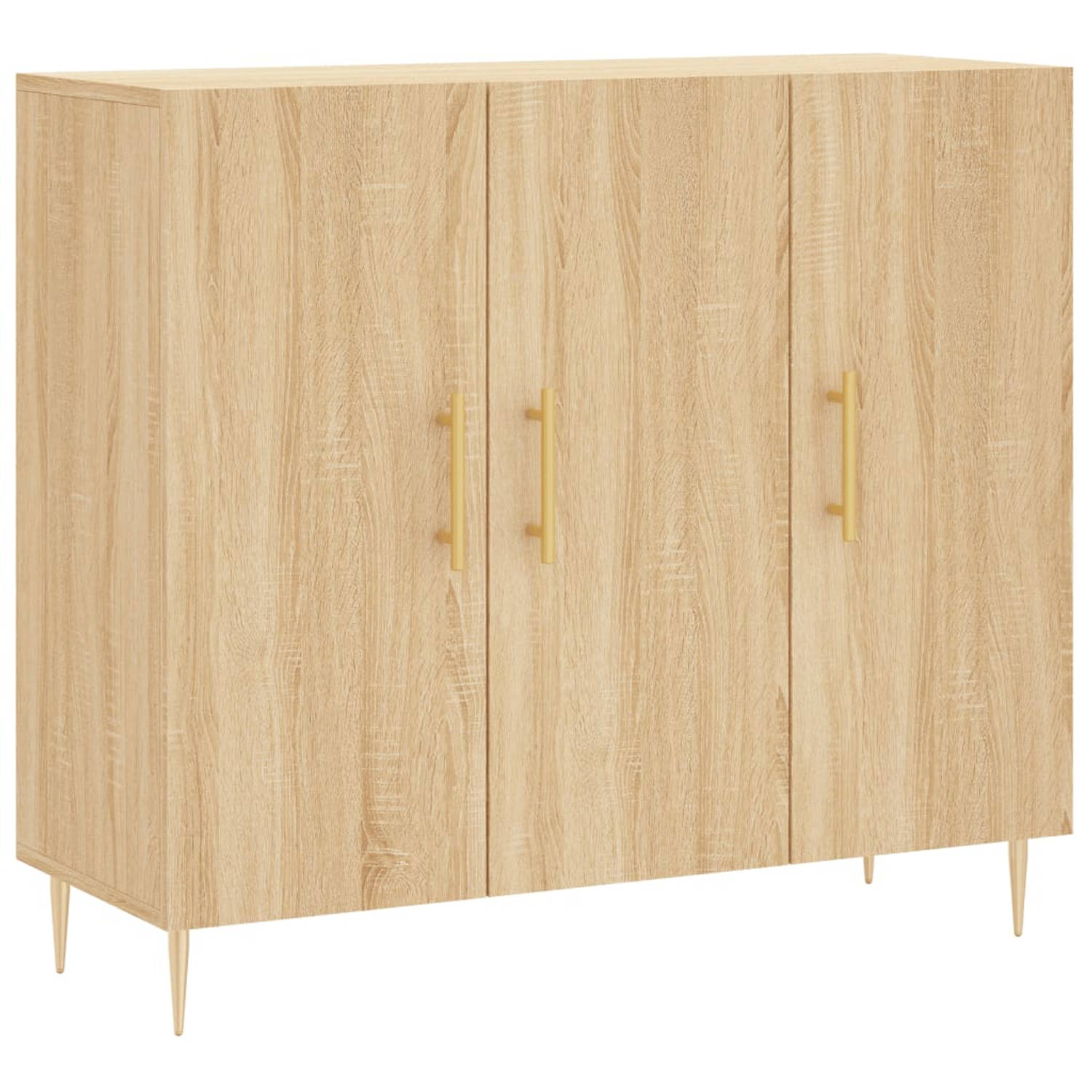 The Living Store Dressoir - Sonoma Eiken - 90 x 34 x 80 cm - Duurzaam hout en metaal
