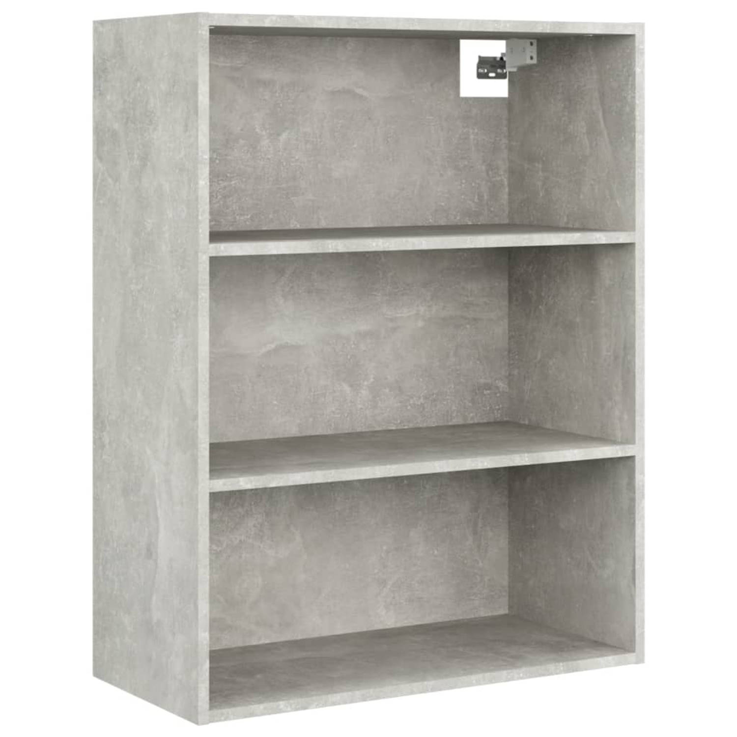 The Living Store Hangkast 69-5x32-5x90 cm betongrijs - Keukenkast