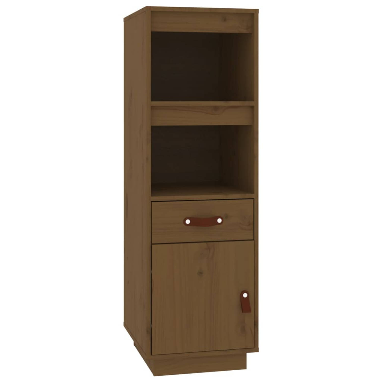 The Living Store Hoge Kast Massief Grenenhout - 34 x 40 x 108.5 cm - Honingbruin