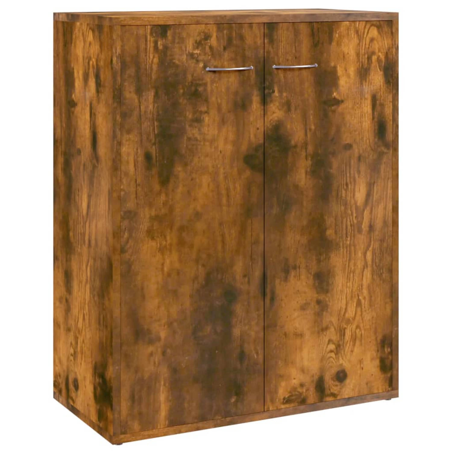 The Living Store Dressoir 60x30x75 cm bewerkt hout gerookt eikenkleurig - Keukenkast