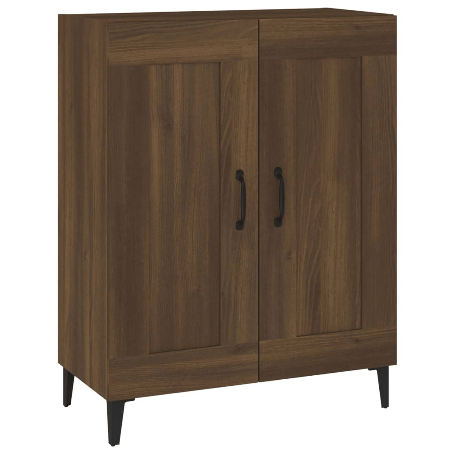 The Living Store Dressoir 69-5x34x90 cm bewerkt hout bruineikenkleurig - Keukenkast