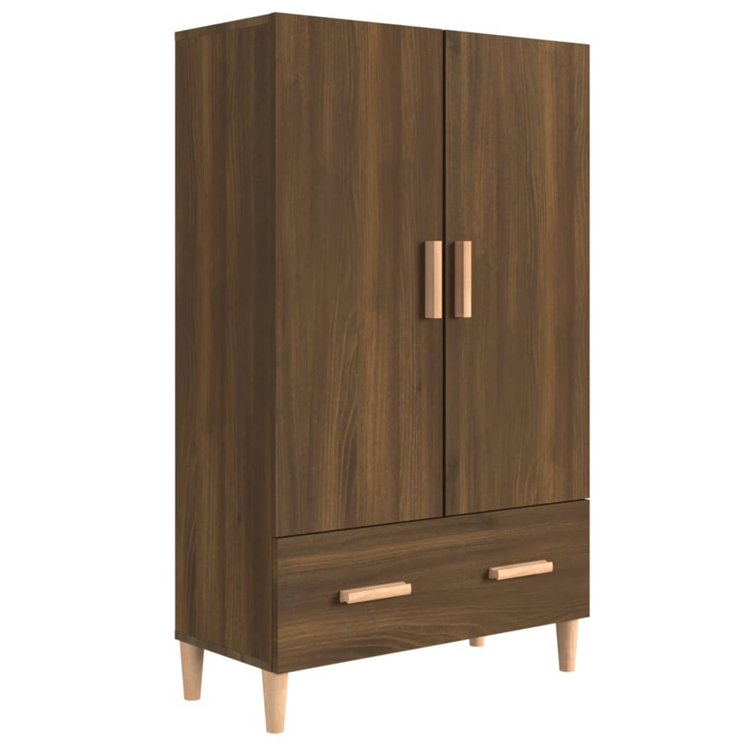 The Living Store Hoge kast 70x31x115 cm bewerkt hout bruineikenkleurig - Keukenkast