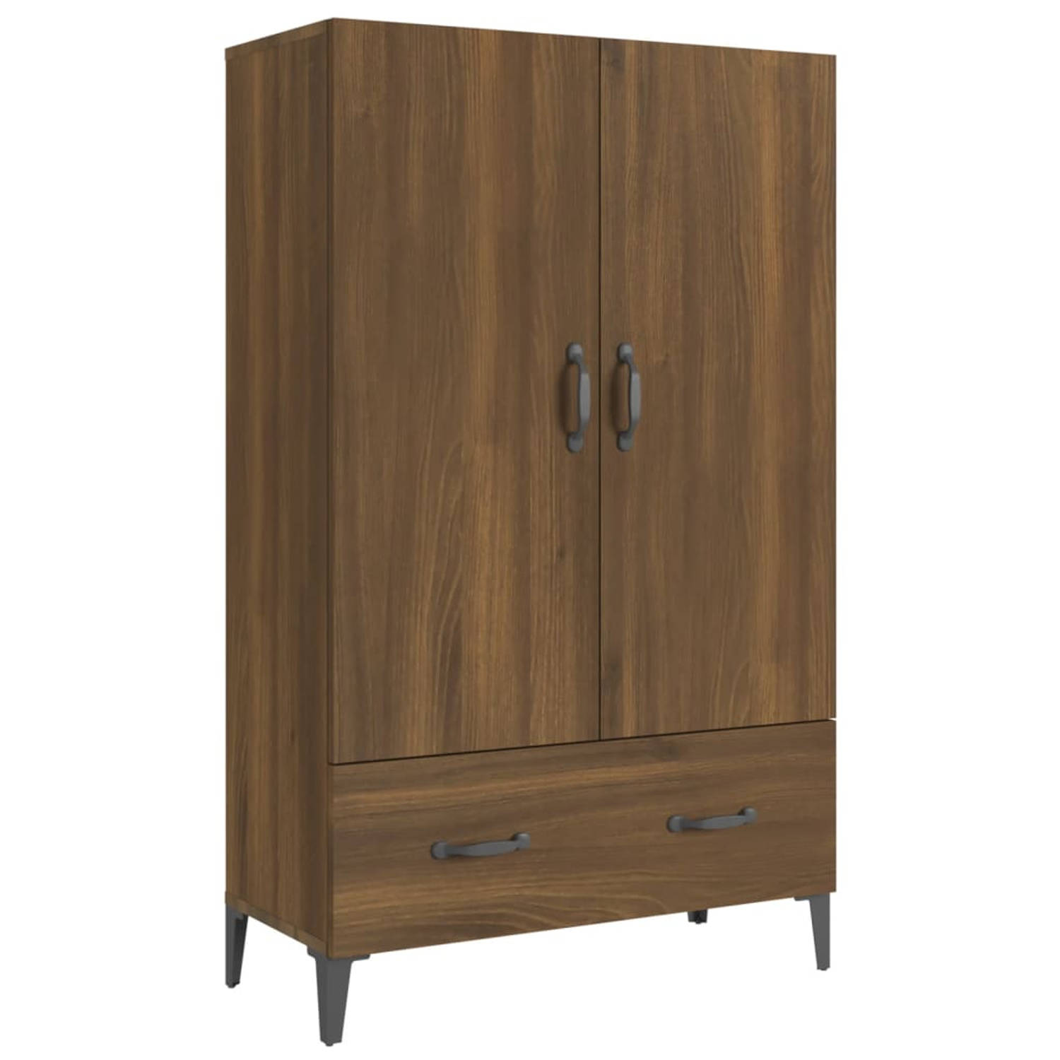 The Living Store Hoge kast - Meubelen - 70 x 31 x 115 cm - Bruineiken