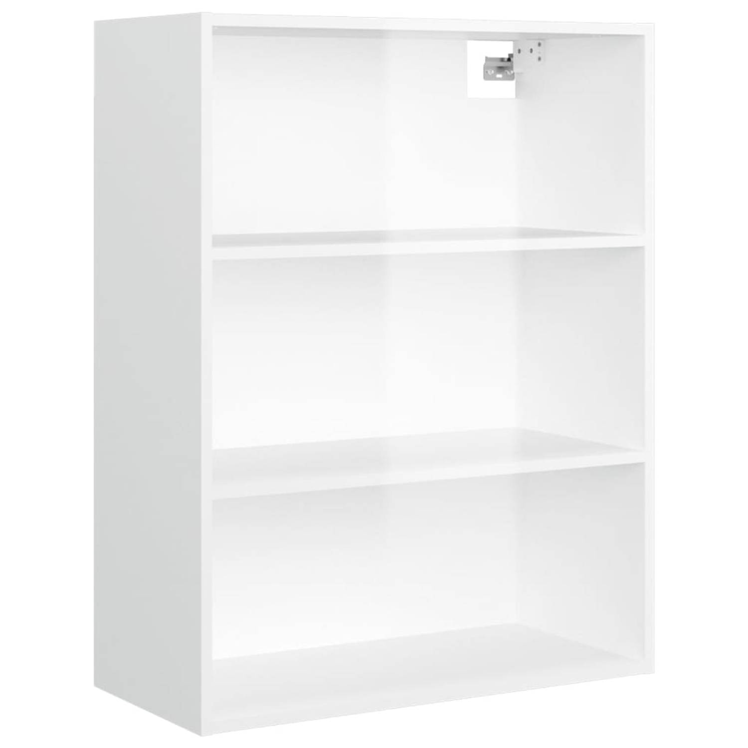 The Living Store Hangkast 69-5x32-5x90 cm hoogglans wit - Keukenkast