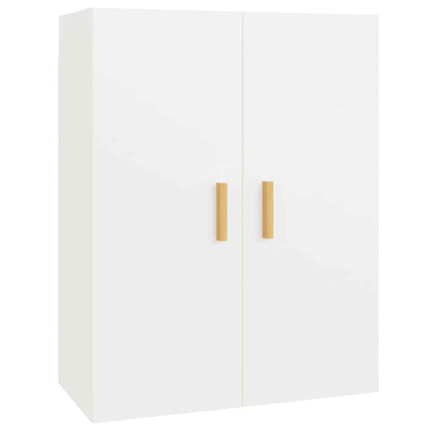 The Living Store Klassieke hangkast - Opbergkast - 69.5 x 34 x 90 cm (B x D x H) - Wit