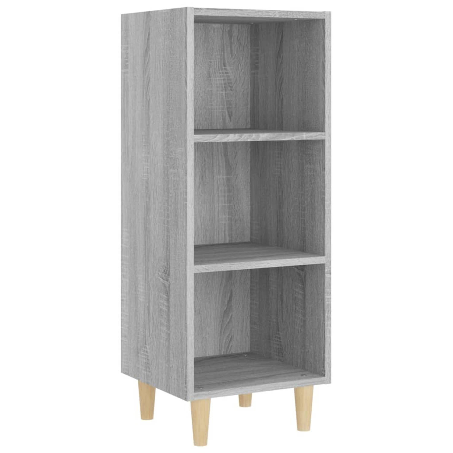 The Living Store Dressoir - Trendy en praktisch - Kasten - 34.5 x 32.5 x 90 cm - Kleur- Grijs Sonoma Eiken