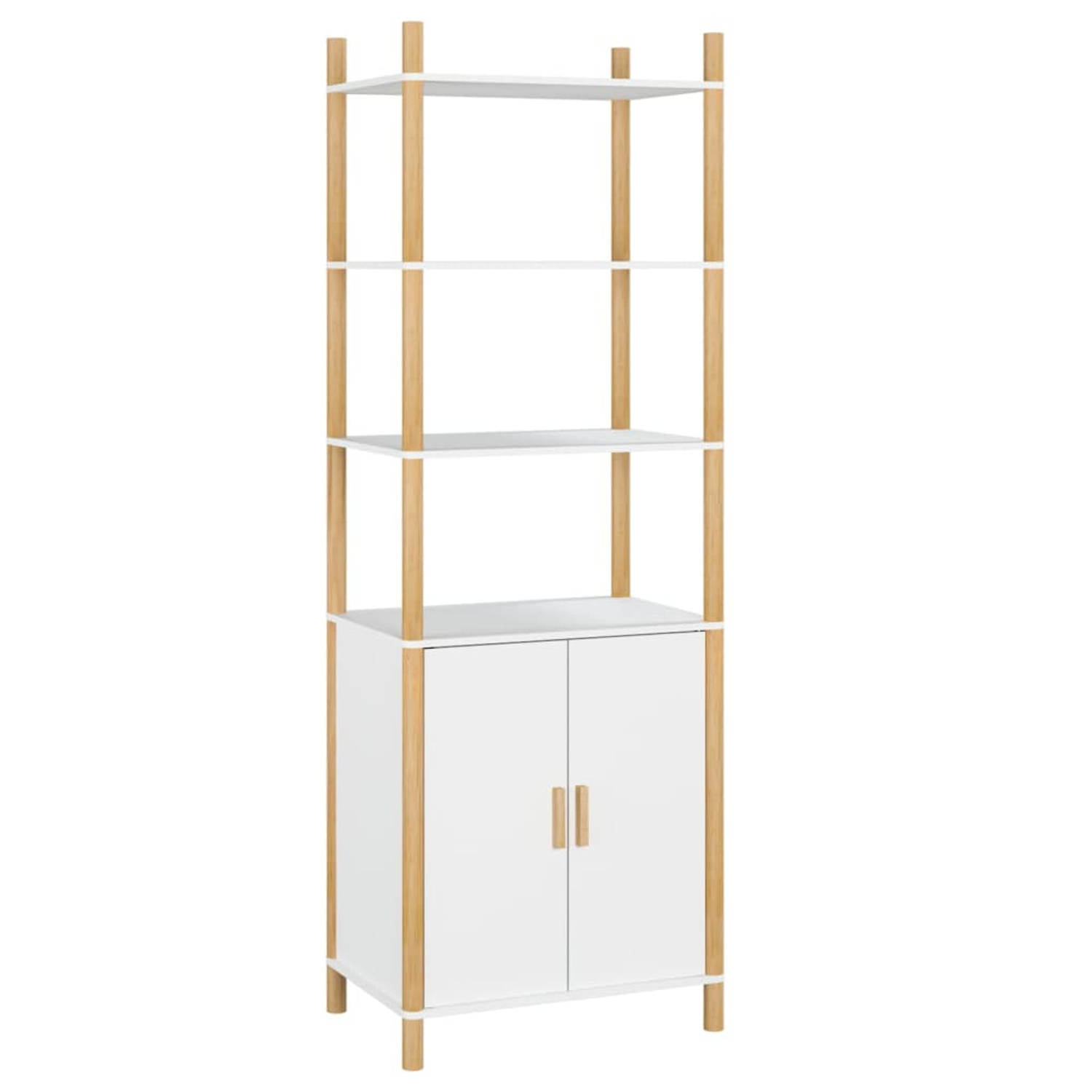 The Living Store Hoge kast 60x40x173 cm bewerkt hout wit - Keukenkast