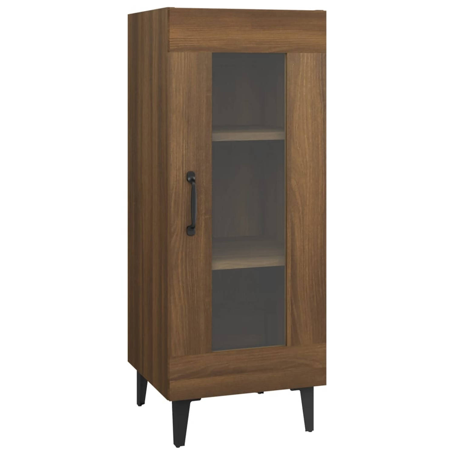 The Living Store Dressoir Praktisch Hout - 34.5 x 34 x 90 cm - Bruineiken